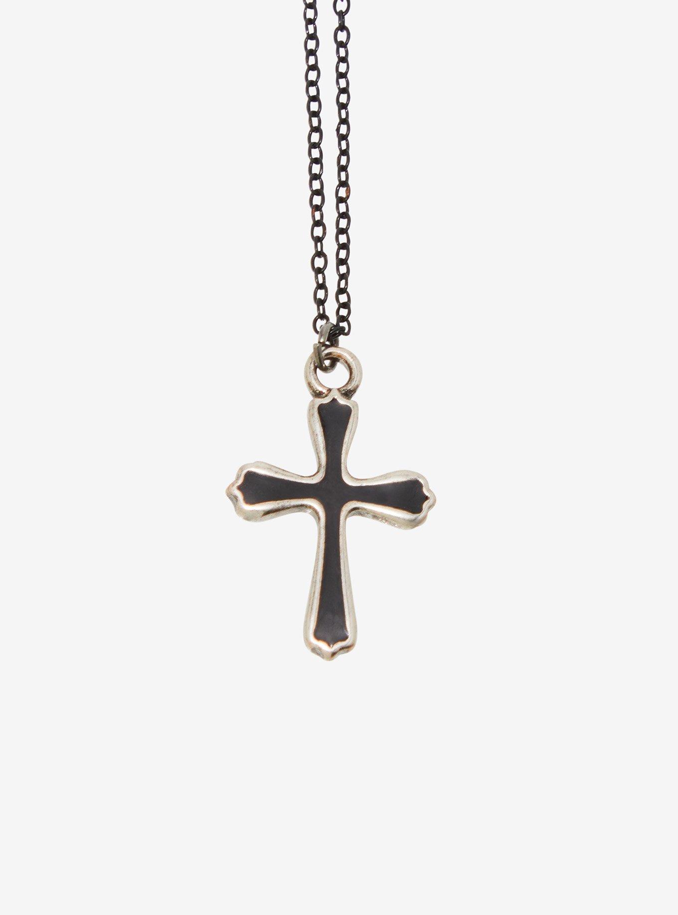 Social Collision Heart Skull Cross Necklace Set, , alternate