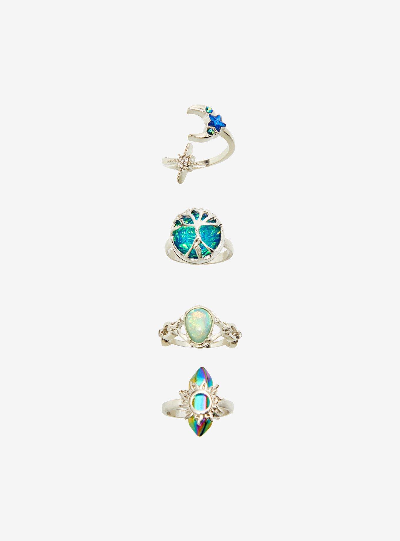 Cosmic Aura Opal Celestial Tree Ring Set, , hi-res