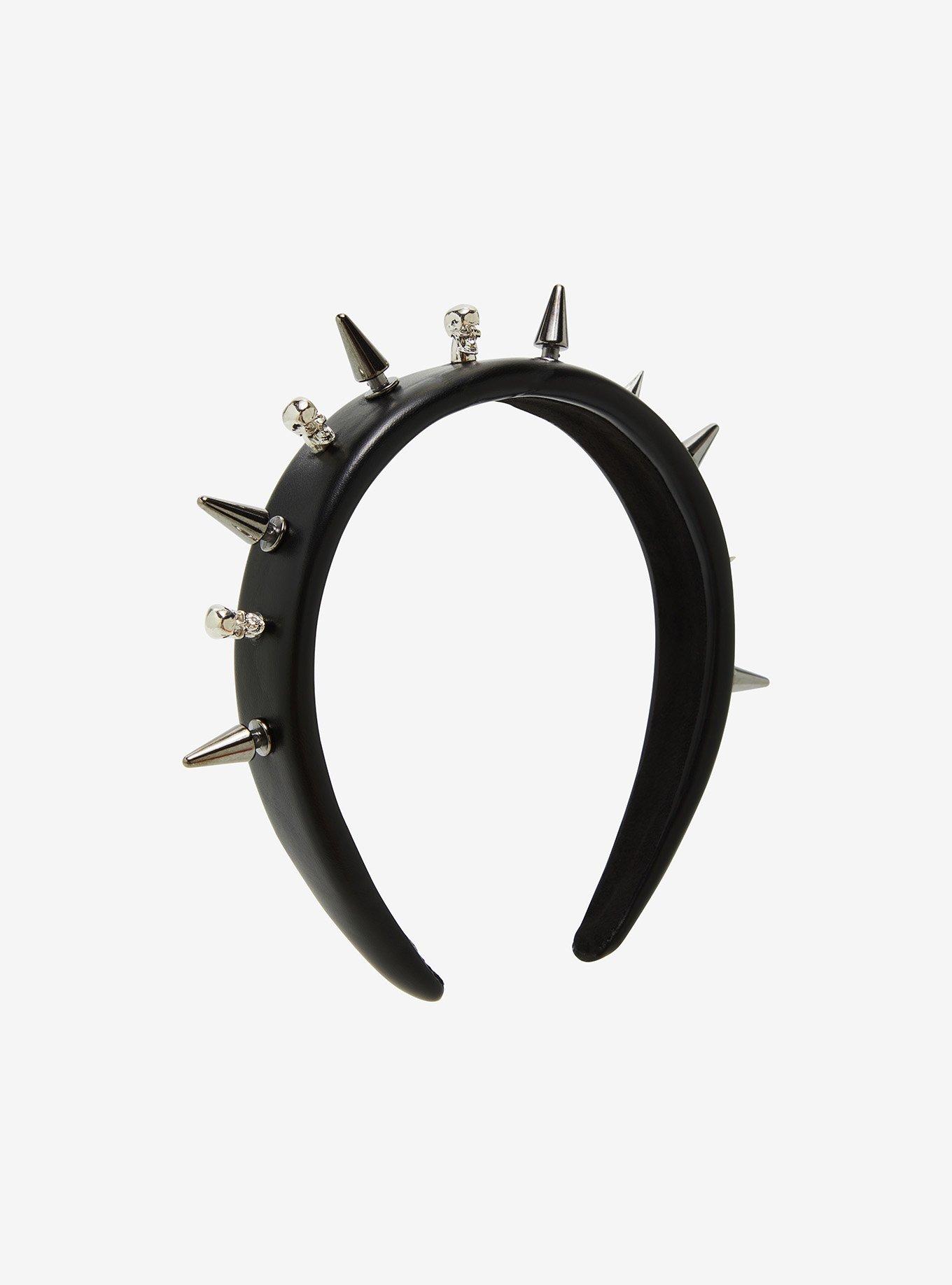 Social Collision Skull Spike Headband, , alternate