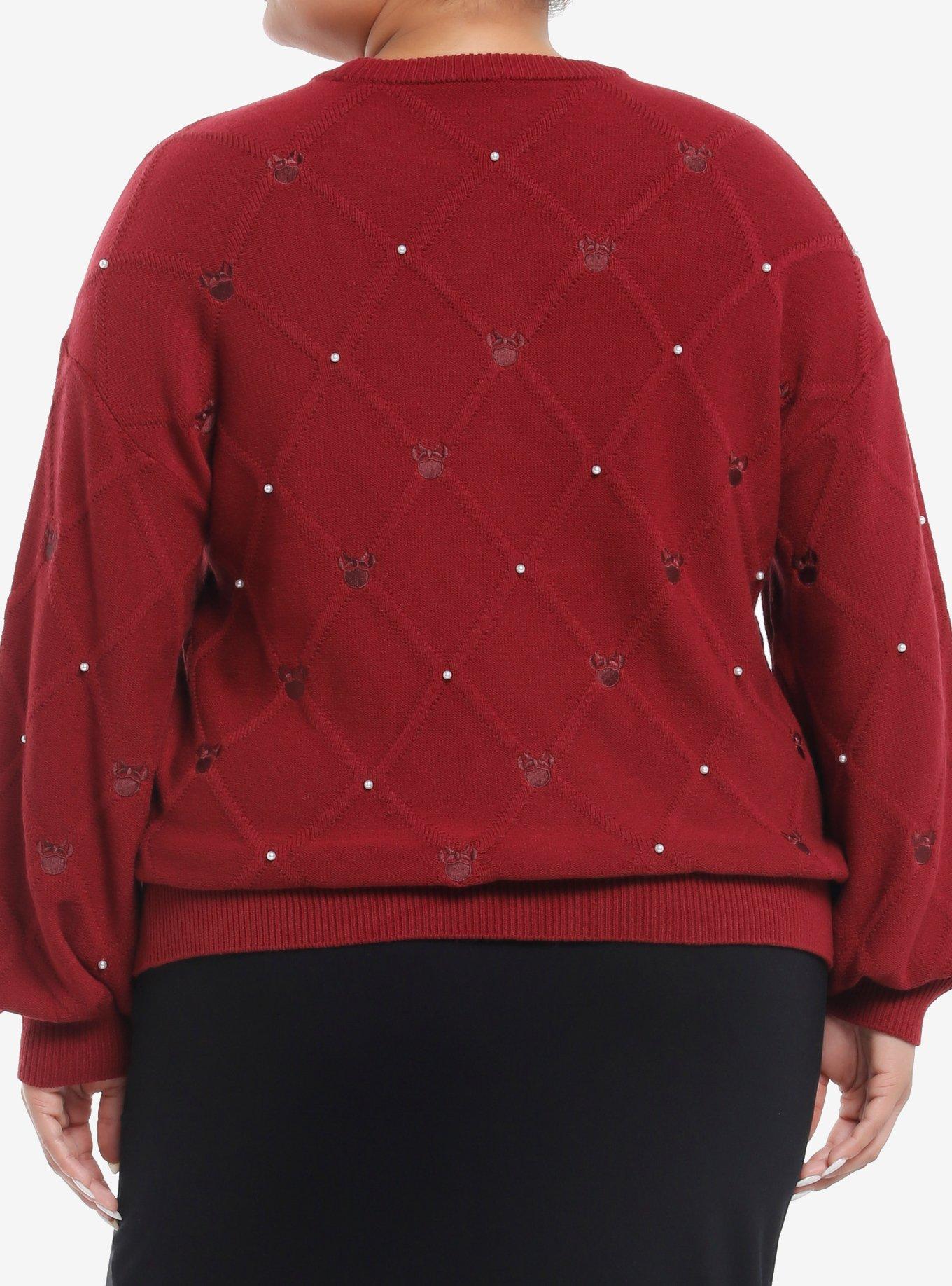 Her Universe Disney Minnie Mouse Pearl Sweater Plus Size Her Universe Exclusive, BRICK, alternate