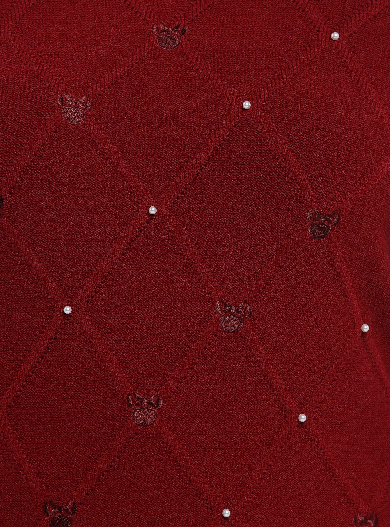 Her Universe Disney Minnie Mouse Pearl Sweater Plus Size Her Universe Exclusive, BRICK, alternate