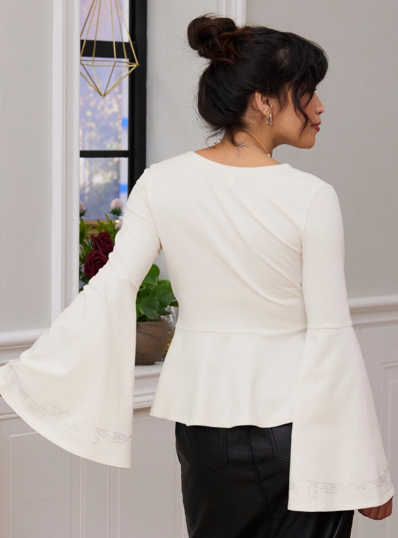 Her Universe The Lord Of The Rings Galadriel Wrap Bell Sleeve Top Her Universe Exclusive, CREAM, alternate