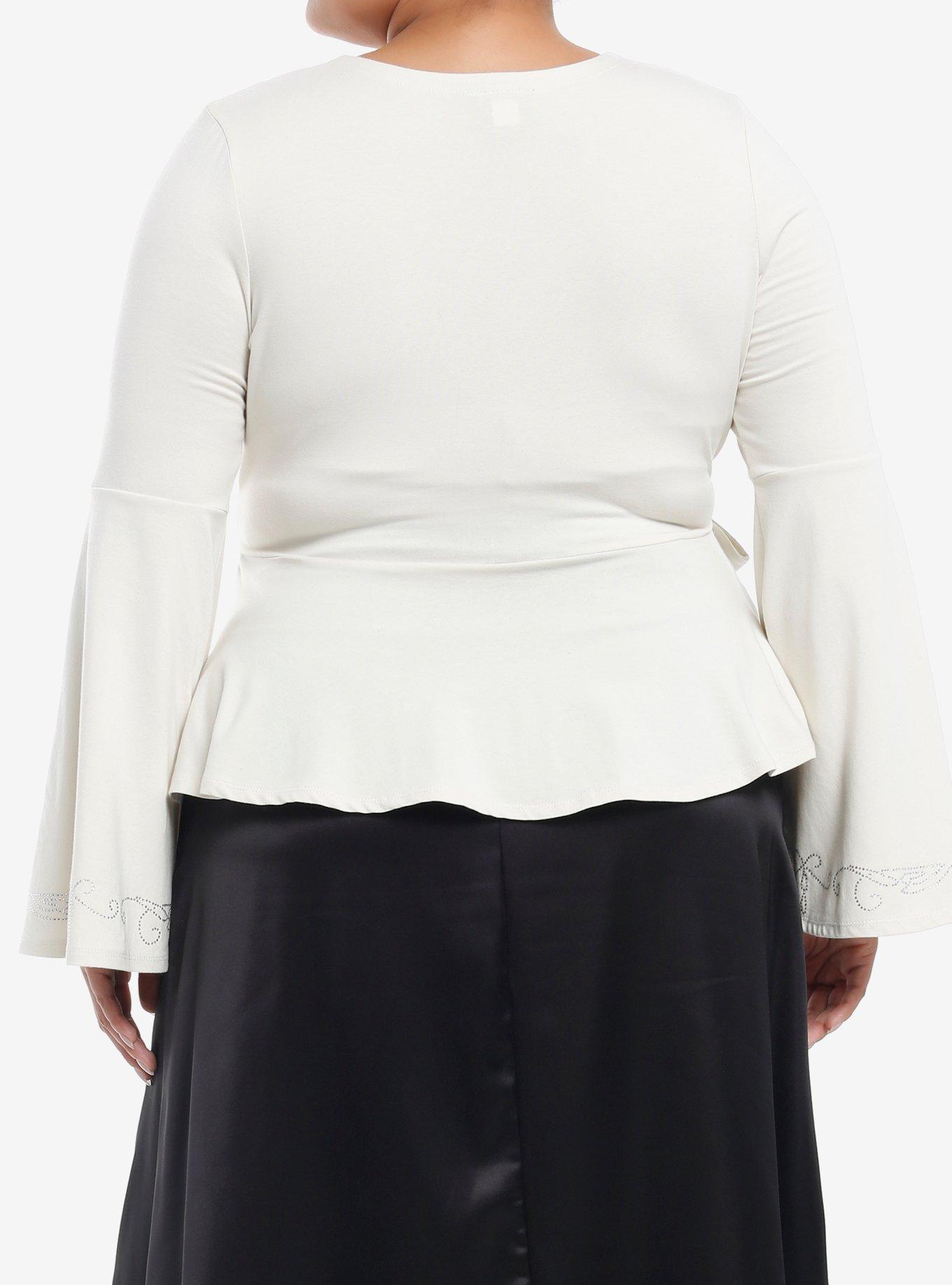 Her Universe The Lord Of The Rings Galadriel Wrap Bell Sleeve Top Plus Size Her Universe Exclusive, CREAM, alternate