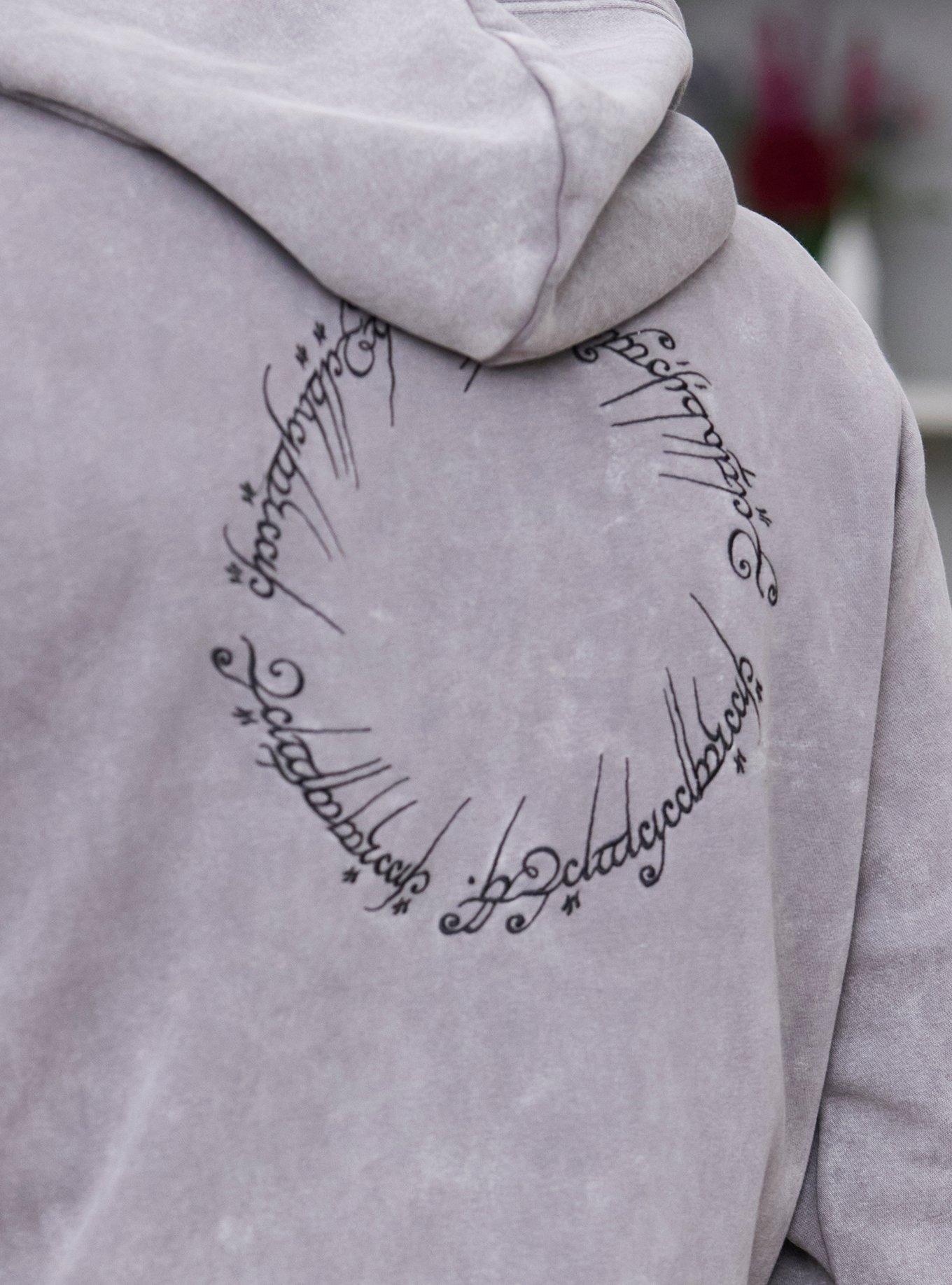 Our Universe The Lord Of The Rings One Ring Mineral Wash Hoodie Our Universe Exclusive, DARK GREY, alternate