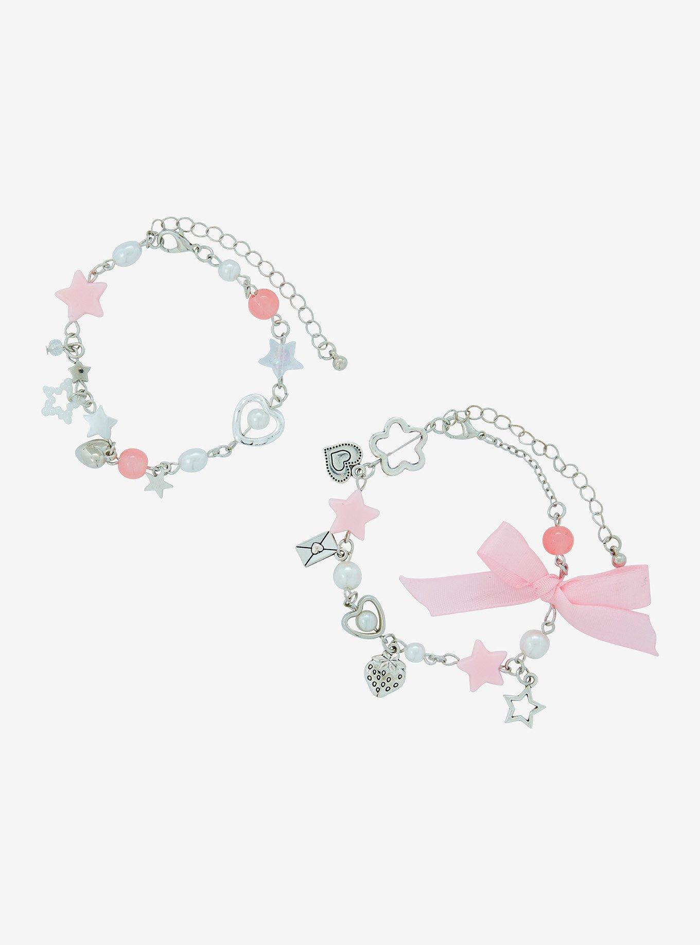 Sweet Society Heart Bow Coquette Bracelet Set