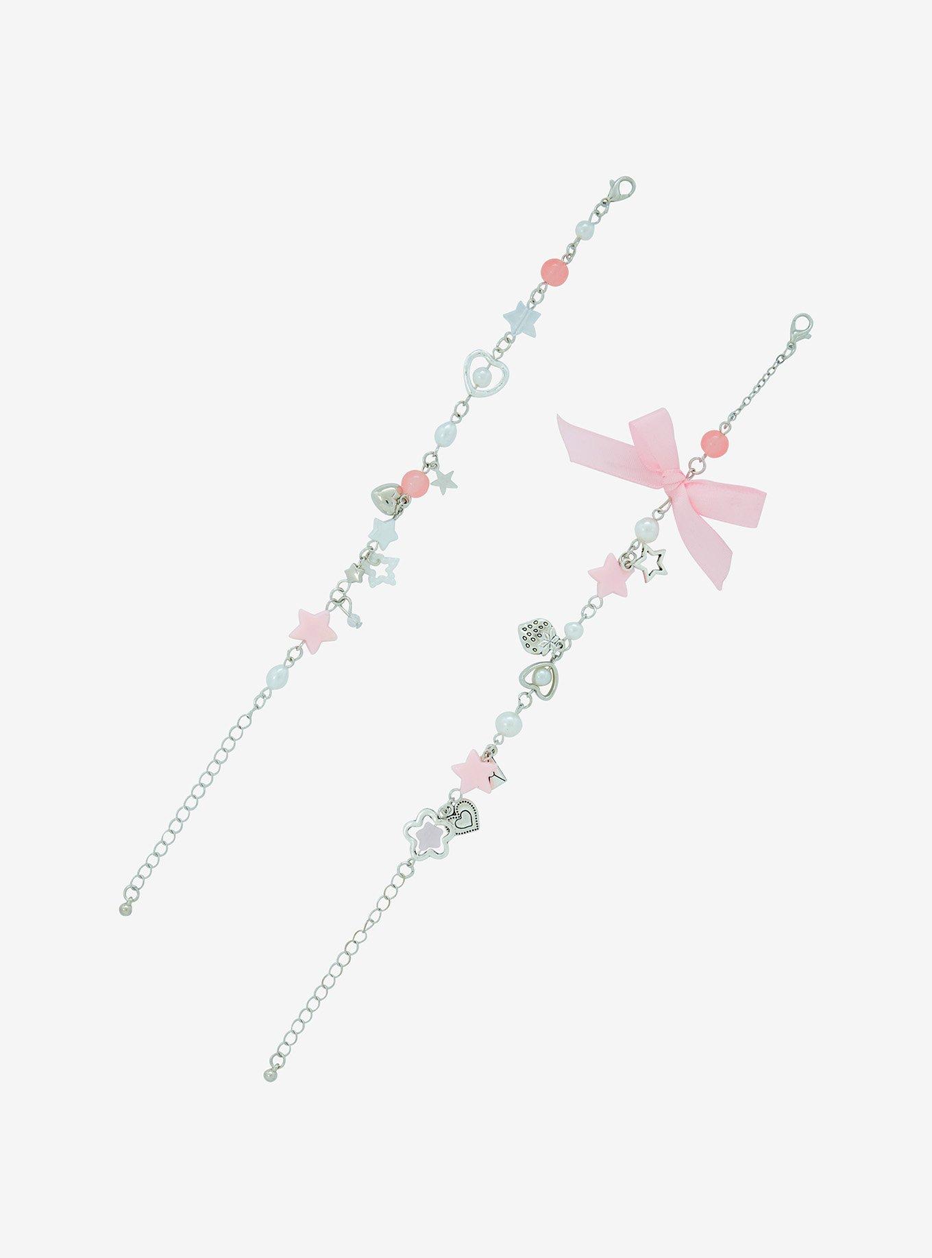 Sweet Society Heart Bow Coquette Bracelet Set, , alternate