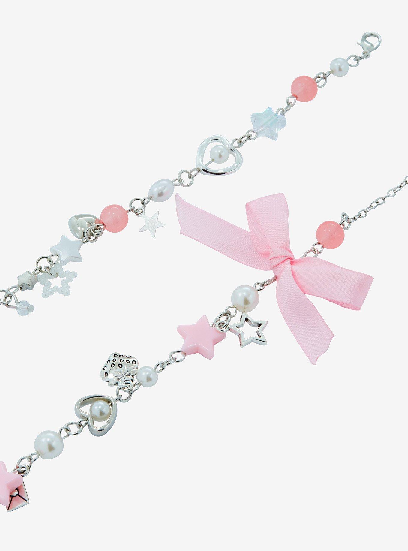 Sweet Society Heart Bow Coquette Bracelet Set