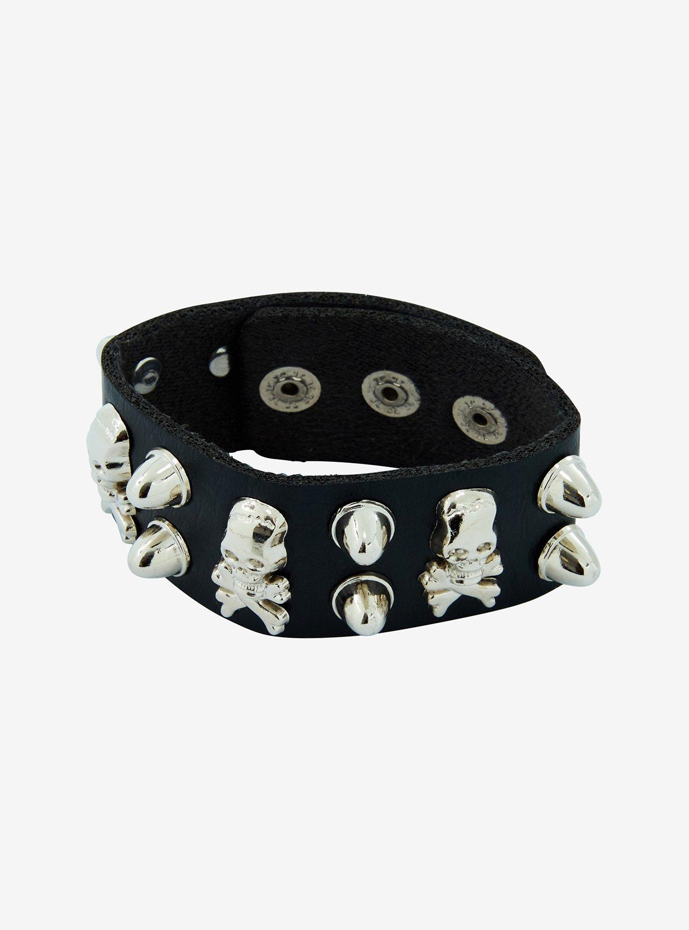 Social Collision Skull Vinyl Cuff Bracelet, , hi-res