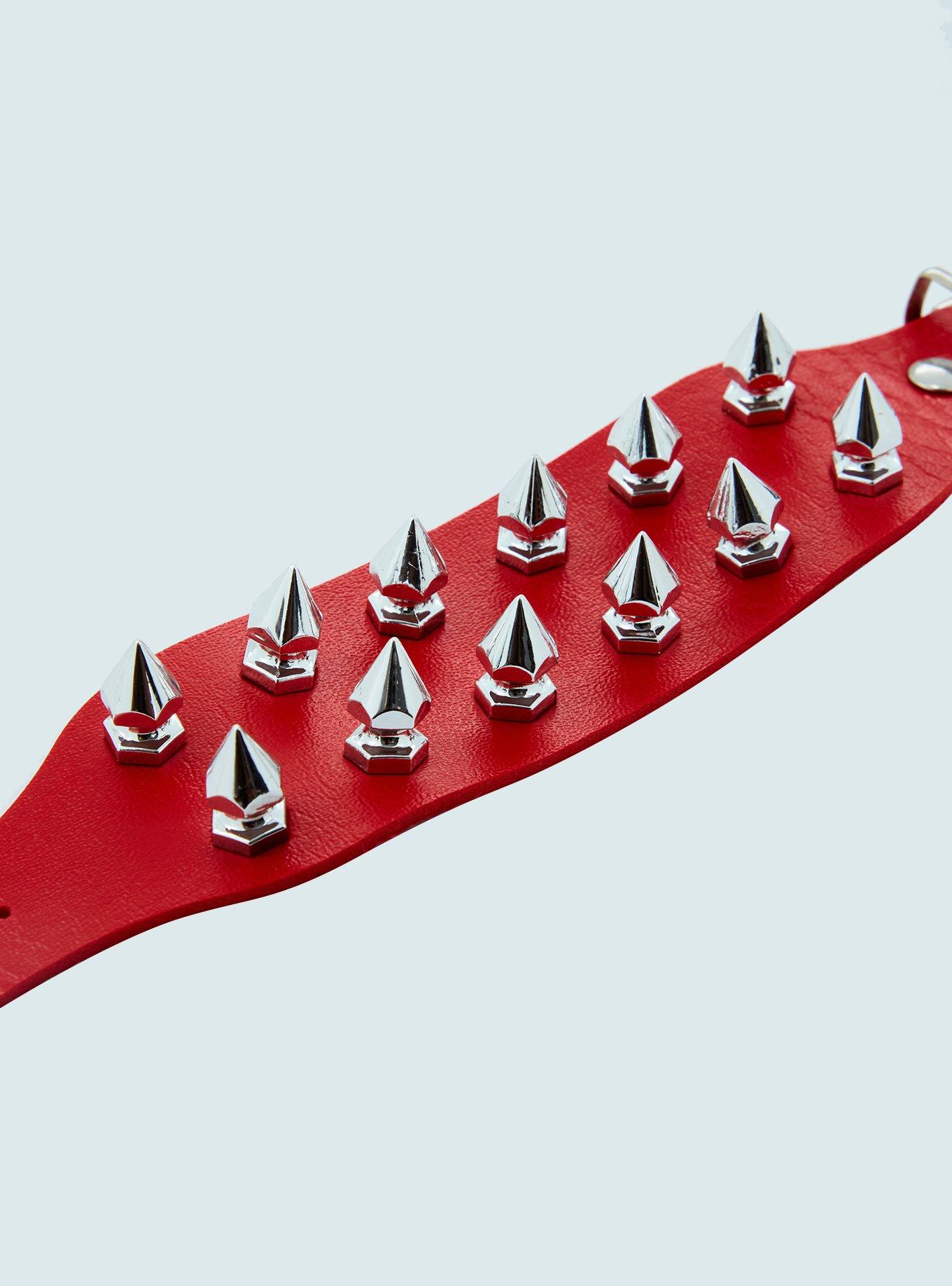 Social Collision Red Spike Cuff Bracelet