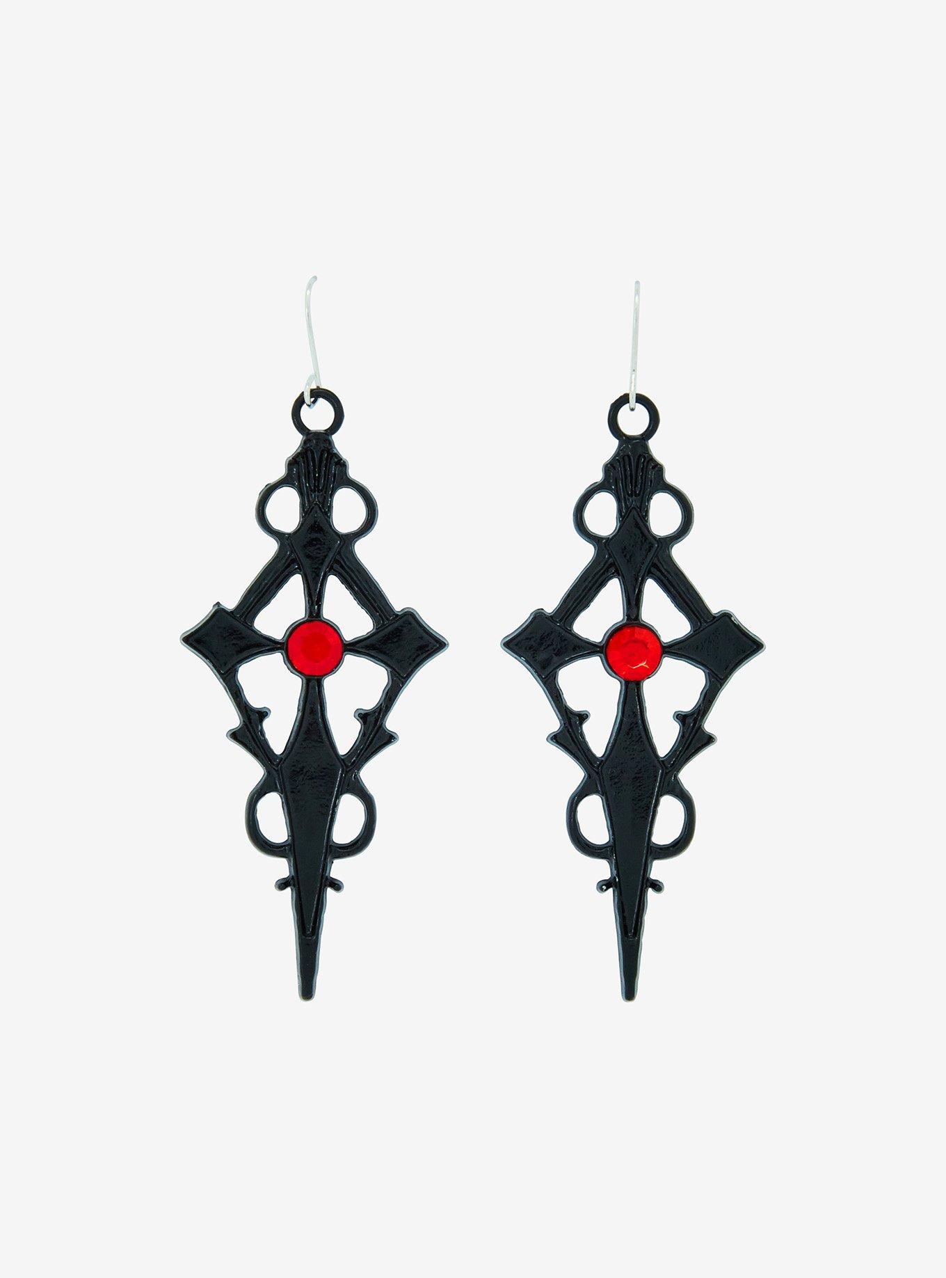 Social Collision Gothic Cross Drop Earrings