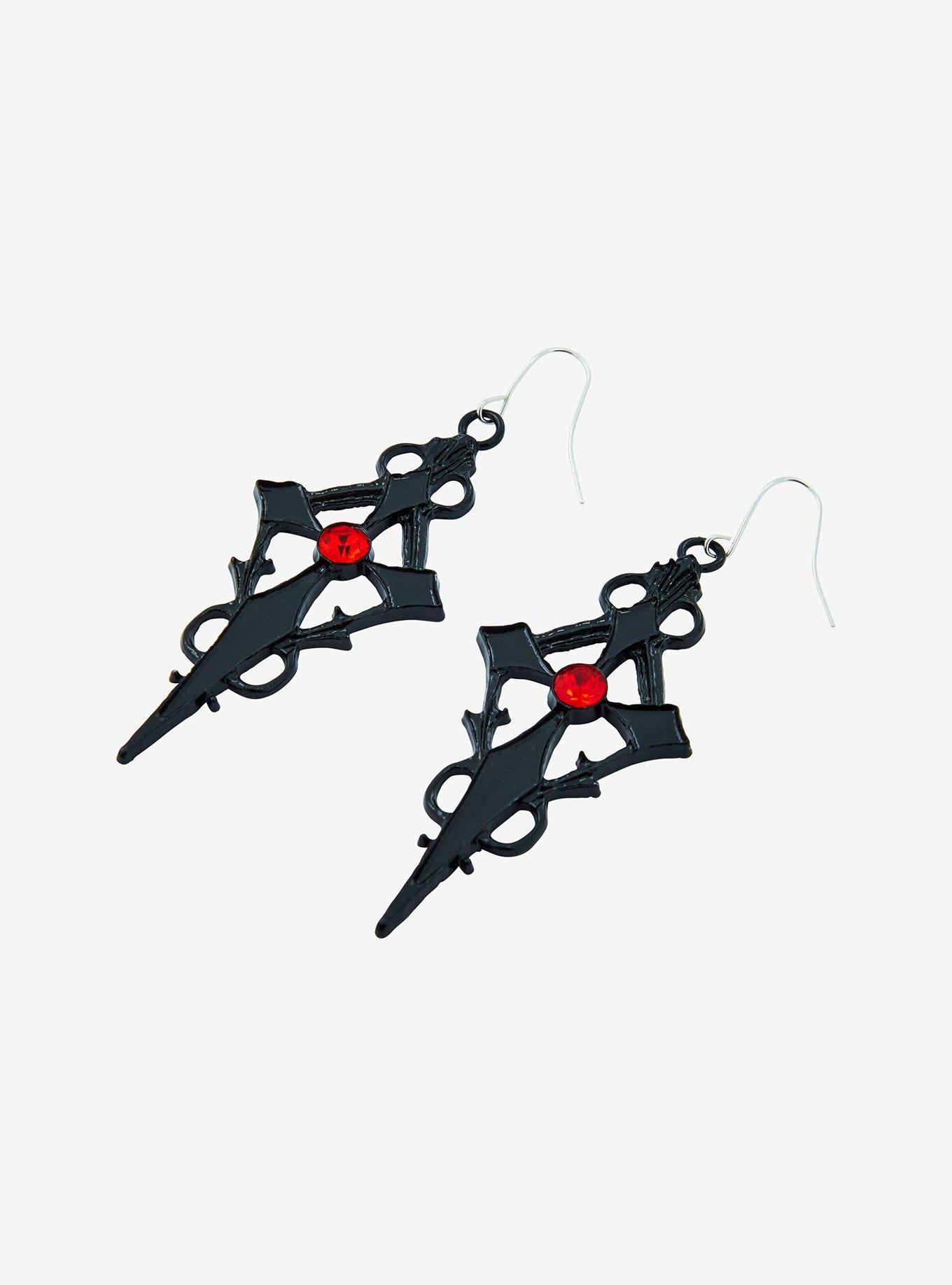 Social Collision Gothic Cross Drop Earrings