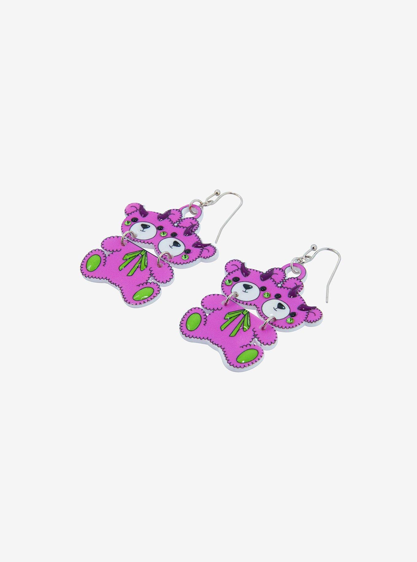 Social Collision Two-Headed Teddy Bear Monster Drop Earrings