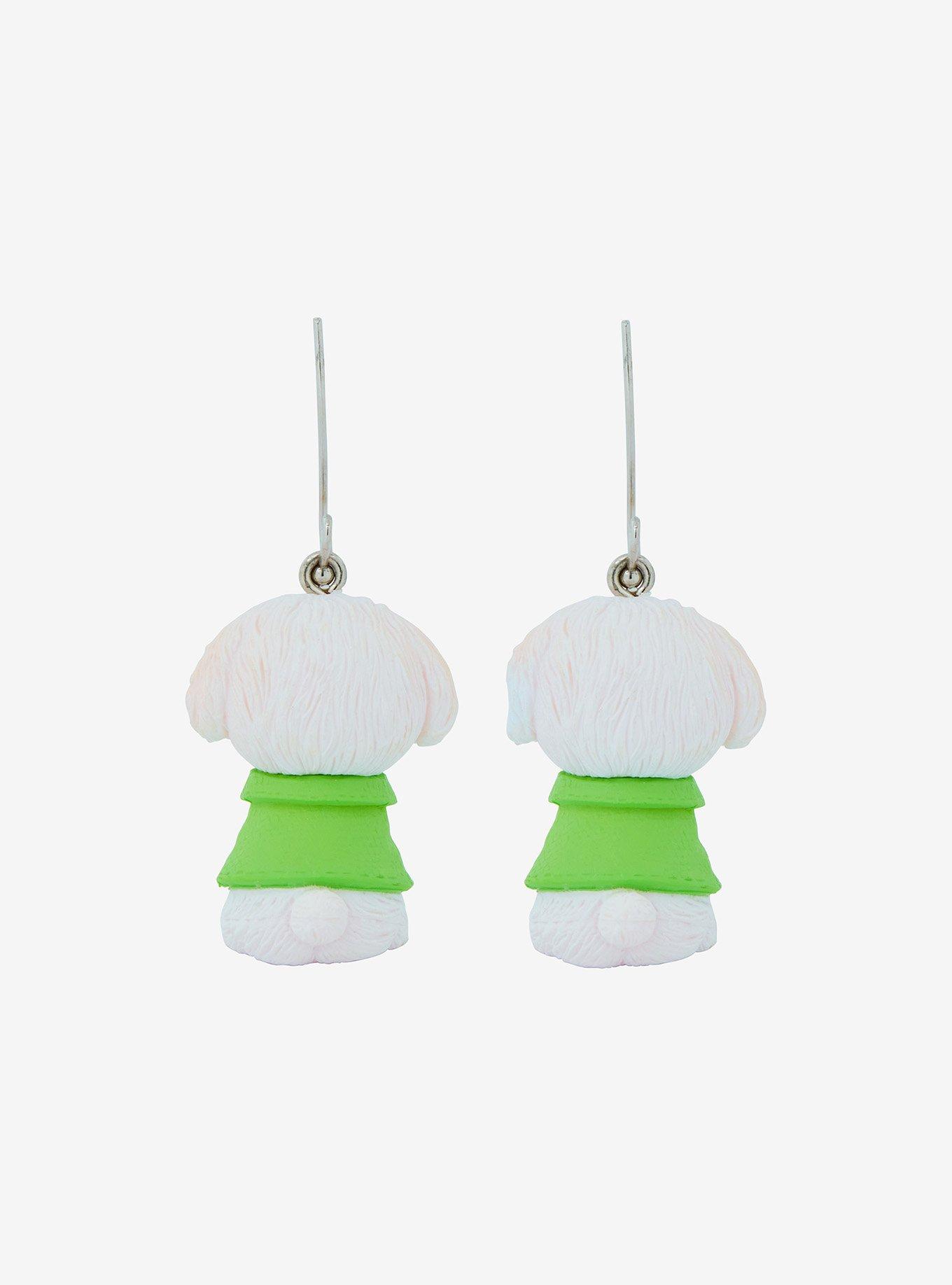 Sweet Society White Puppy Drop Earrings, , alternate
