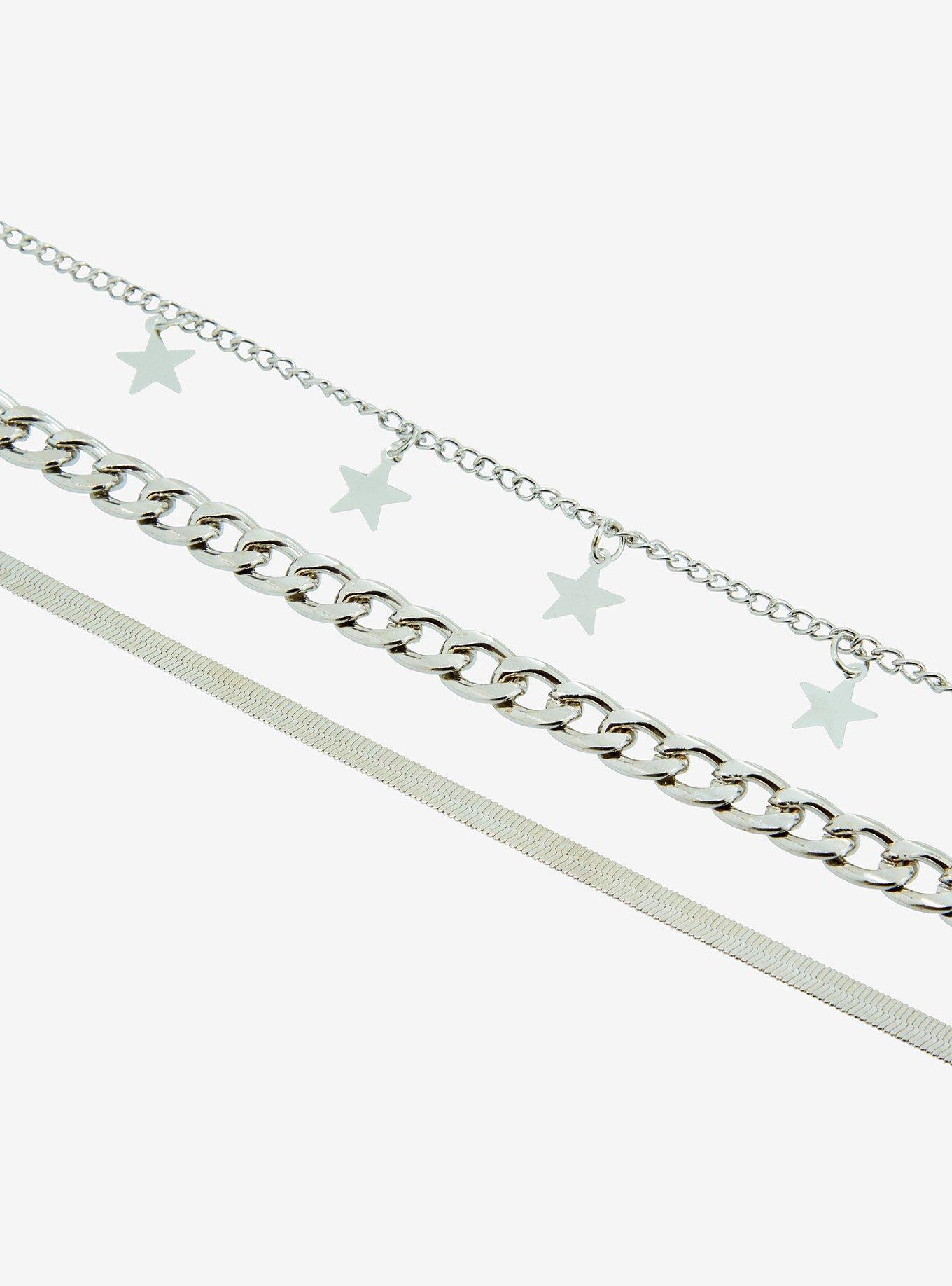 Social Collision Star Chain Layered Necklace, , alternate