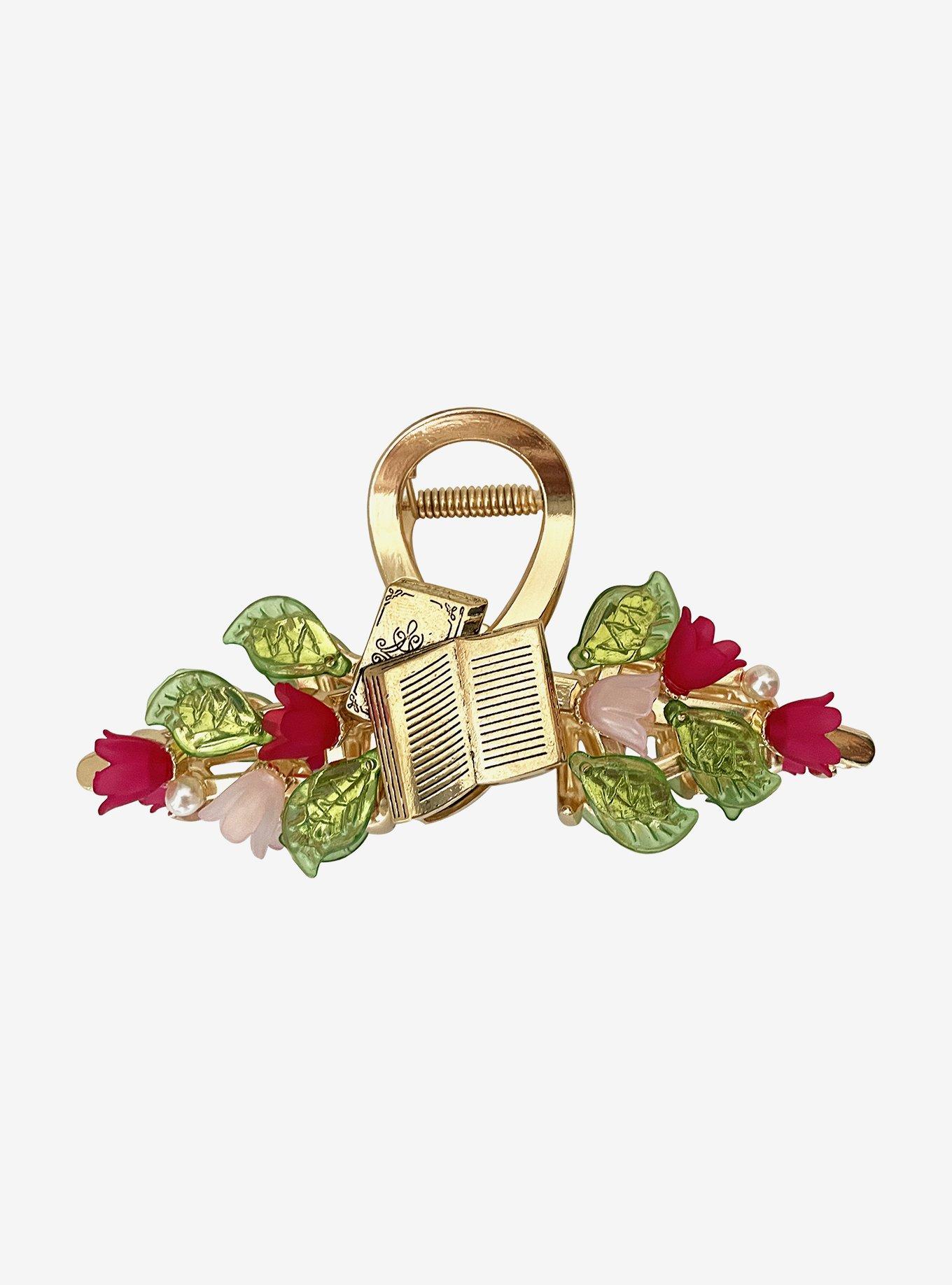 Thorn & Fable Book Roses Claw Hair Clip, , hi-res