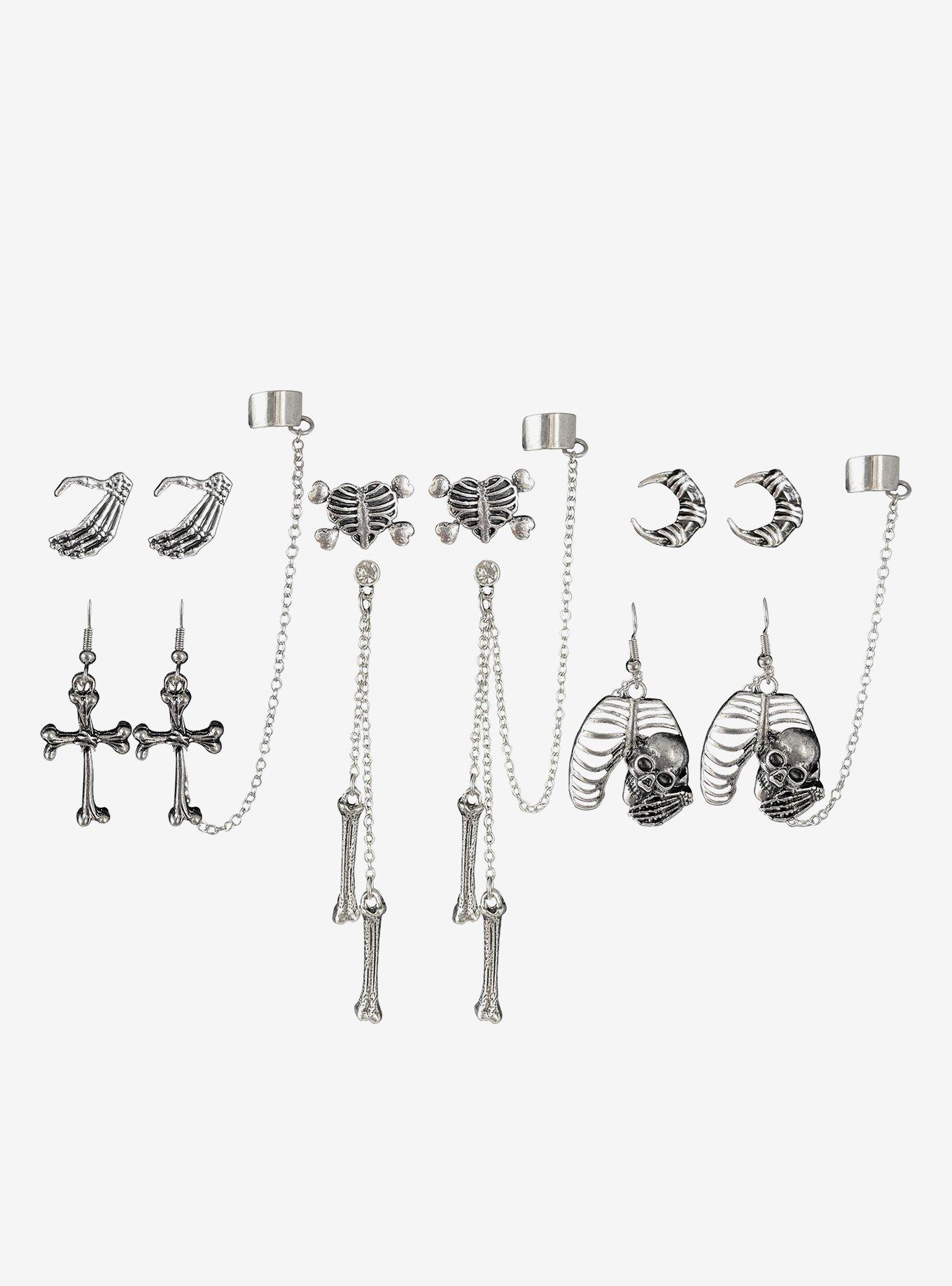 Social Collision Skeleton Bones Earring Set