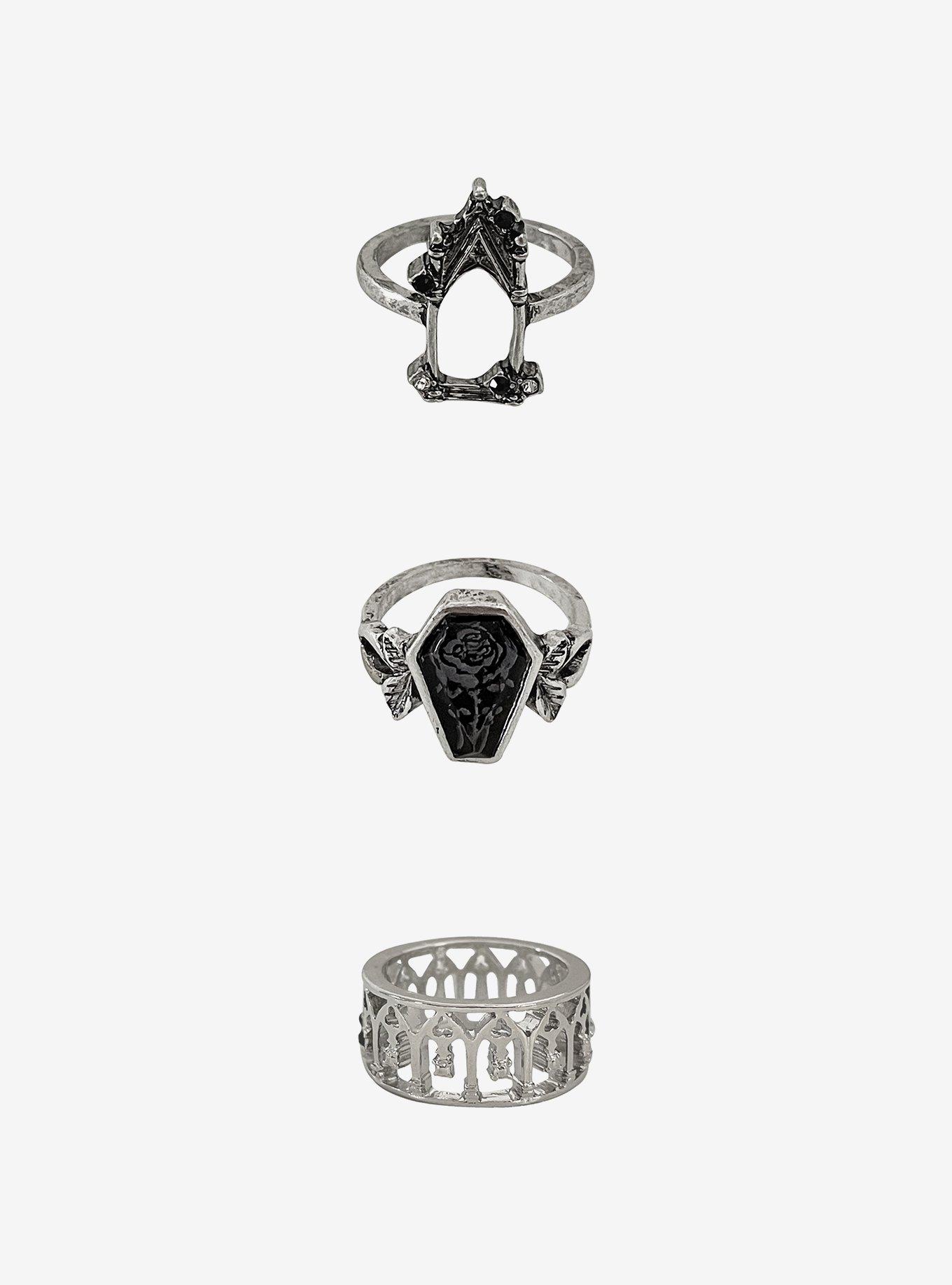Social Collision Gothic Ring Set, , alternate
