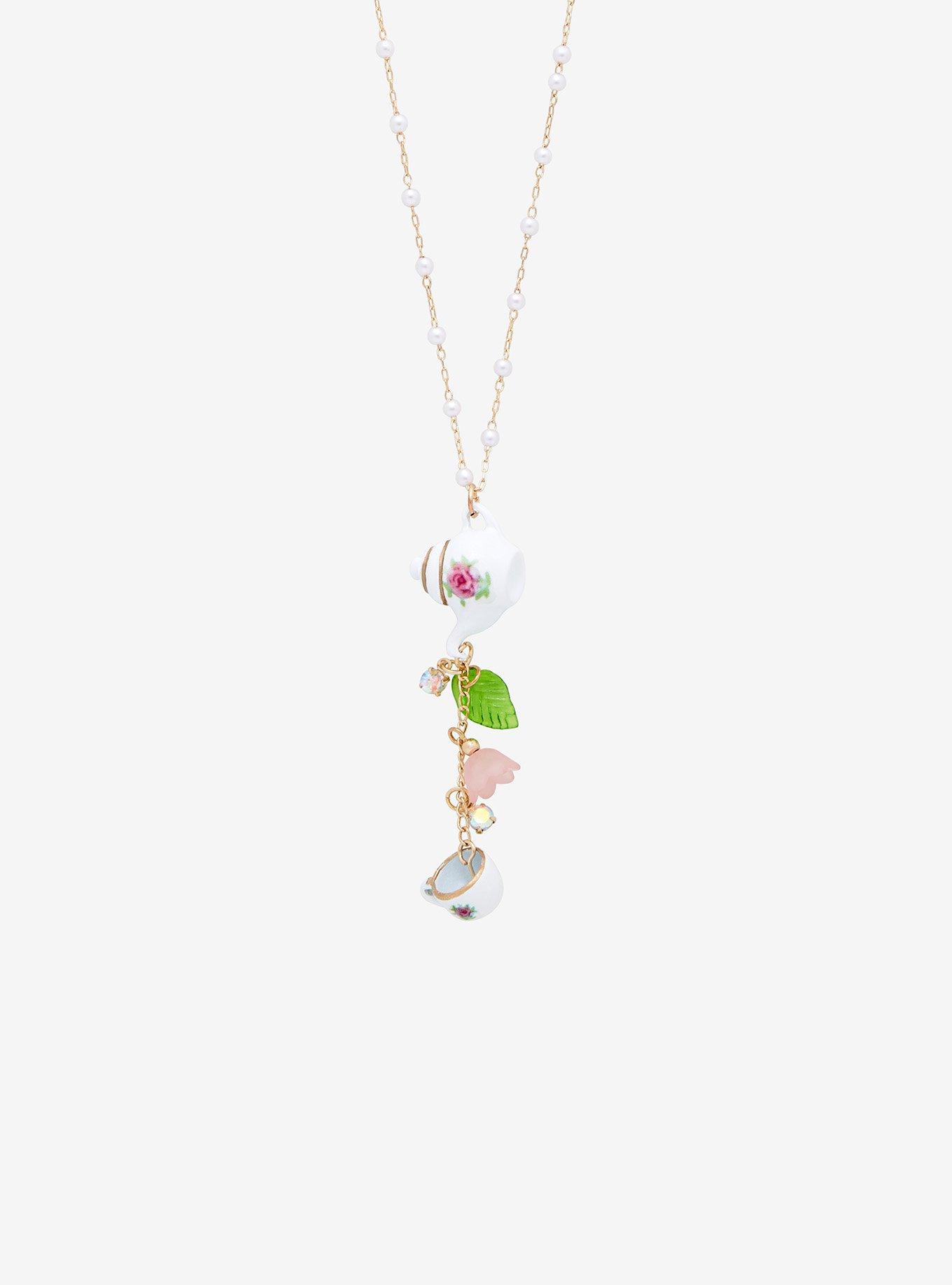 Sweet Society Floral Tea Necklace, , alternate