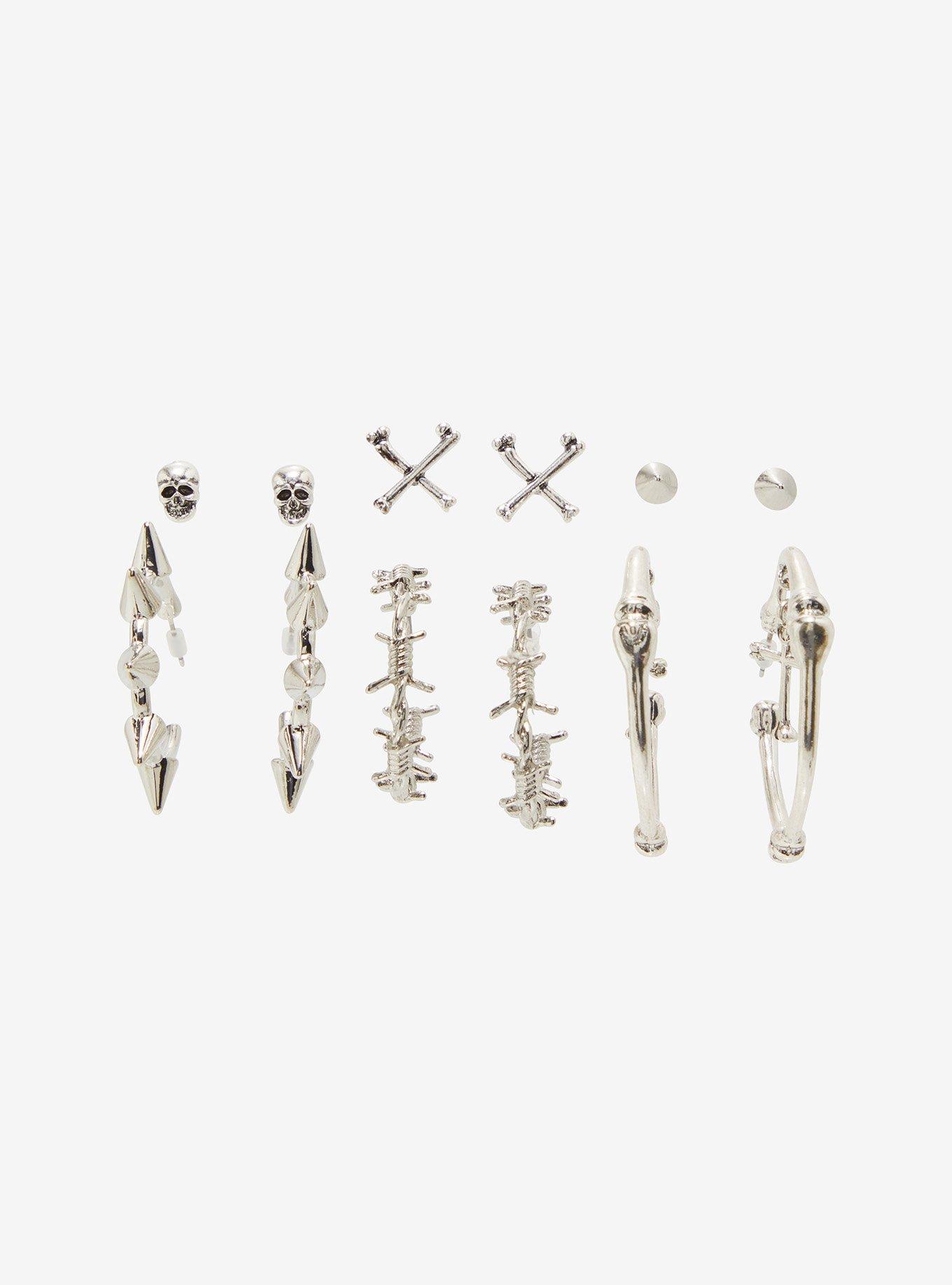 Social Collision Skeleton Hoop Earring Set