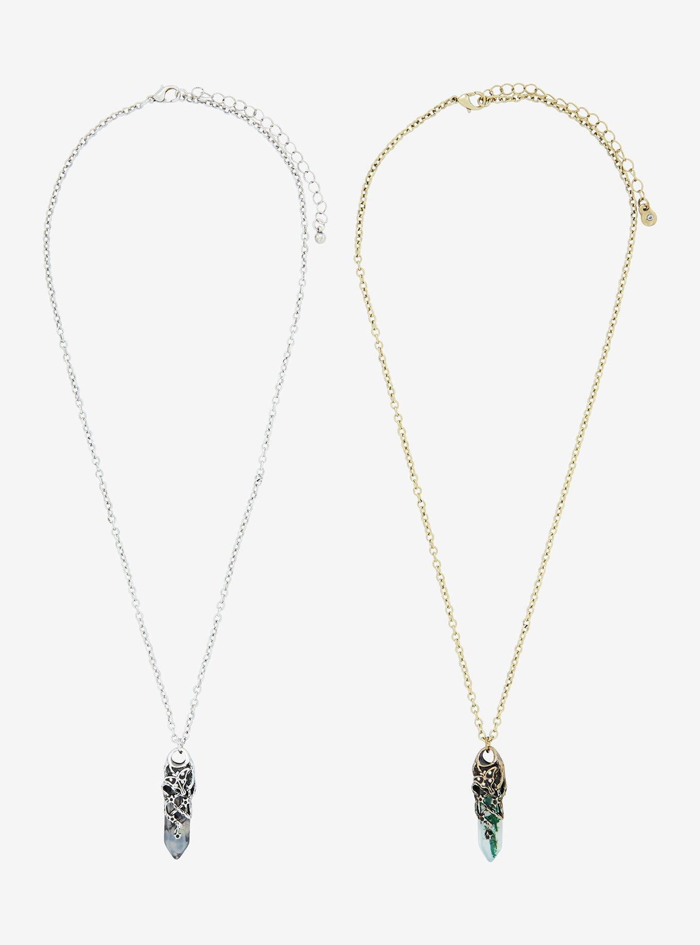 Thorn & Fable Butterfly Wrapped Crystal Best Friend Necklace Set, , hi-res