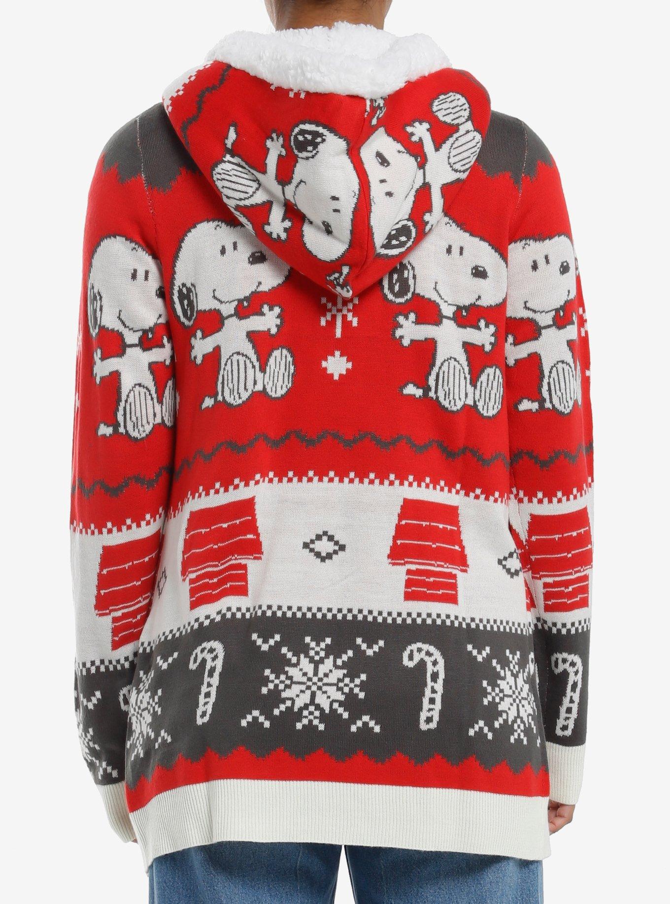 Peanuts Snoopy Fair Isle Sherpa Girls Cardigan, MULTI, alternate