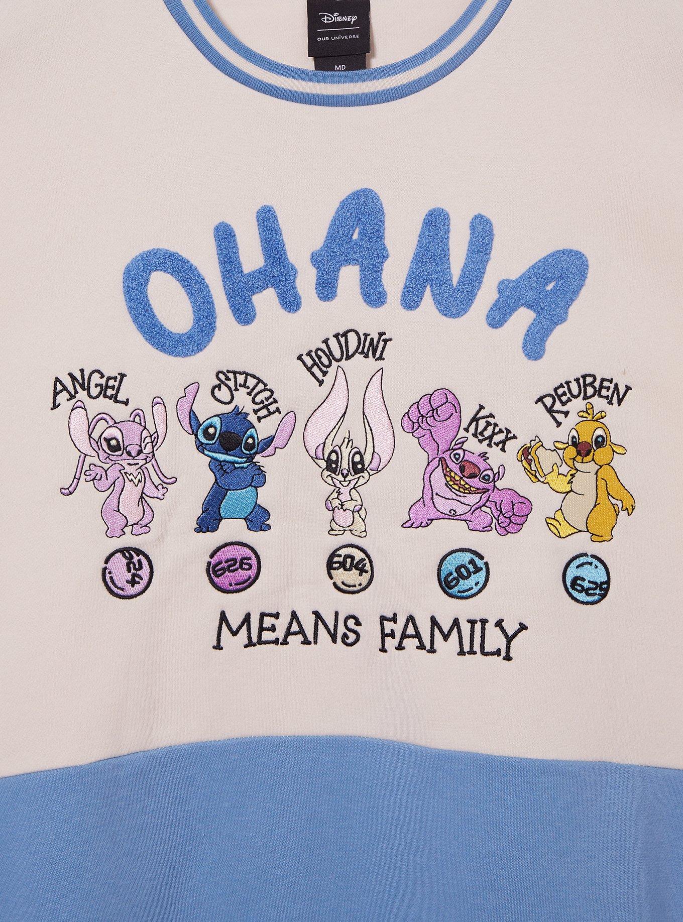 Disney Lilo & Stitch Ohana Means Family Crewneck — BoxLunch Exclusive, MULTI, alternate