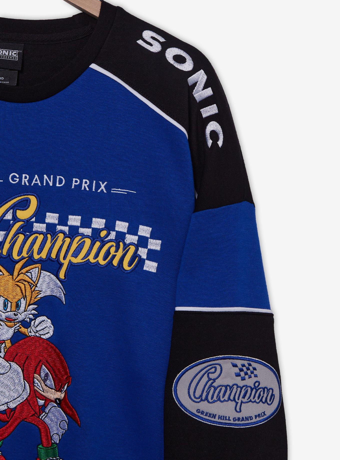 Sonic the Hedgehog World Champion Racing Crewneck — BoxLunch Exclusive, DARK BLUE, alternate