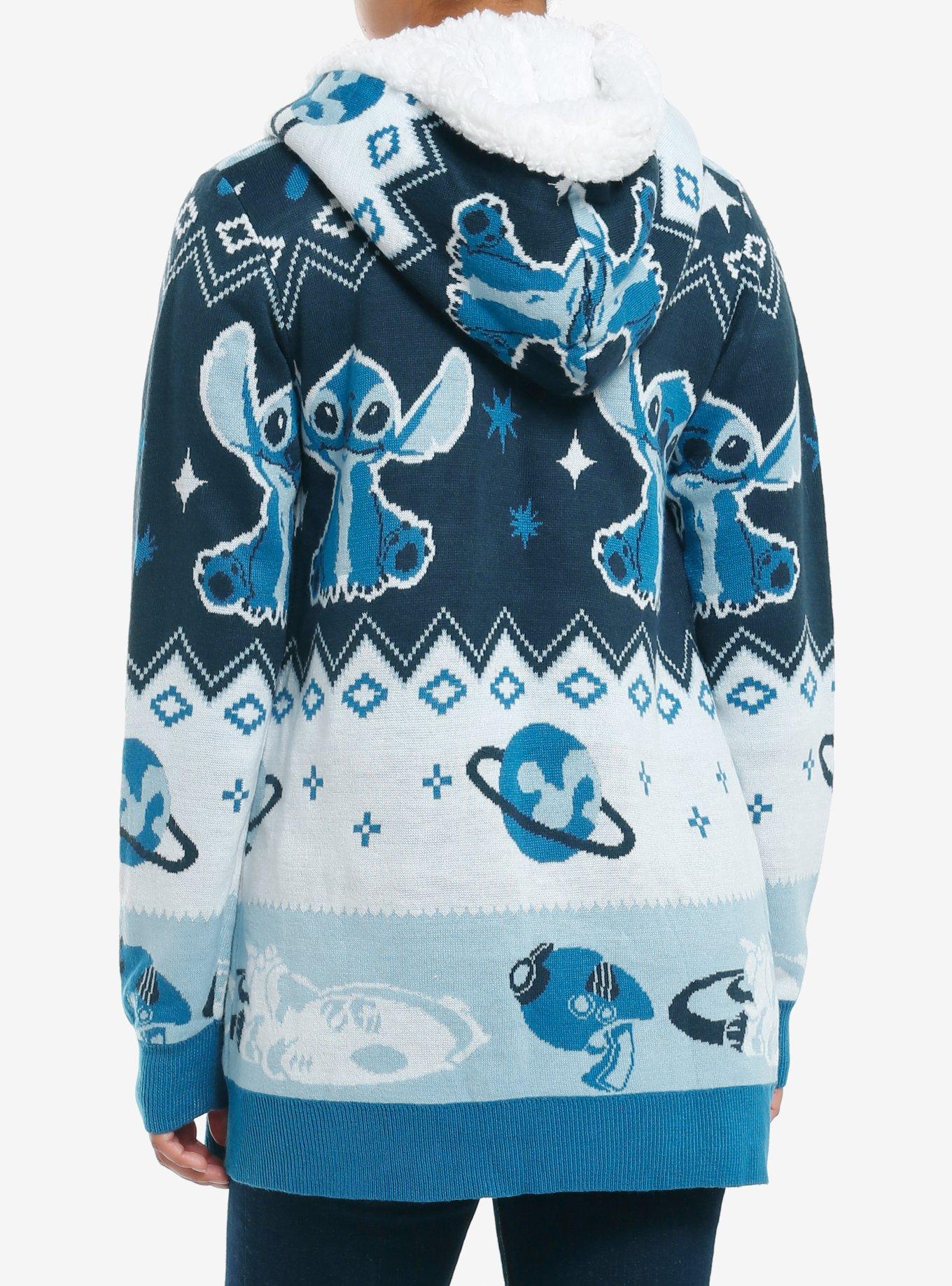 Disney Stitch Fair Isle Sherpa Girls Cardigan, MULTI, alternate
