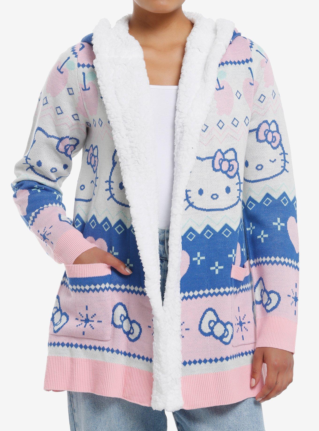 Shop Hello Kitty Pastel Fair Isle Sherpa Girls Cardigan