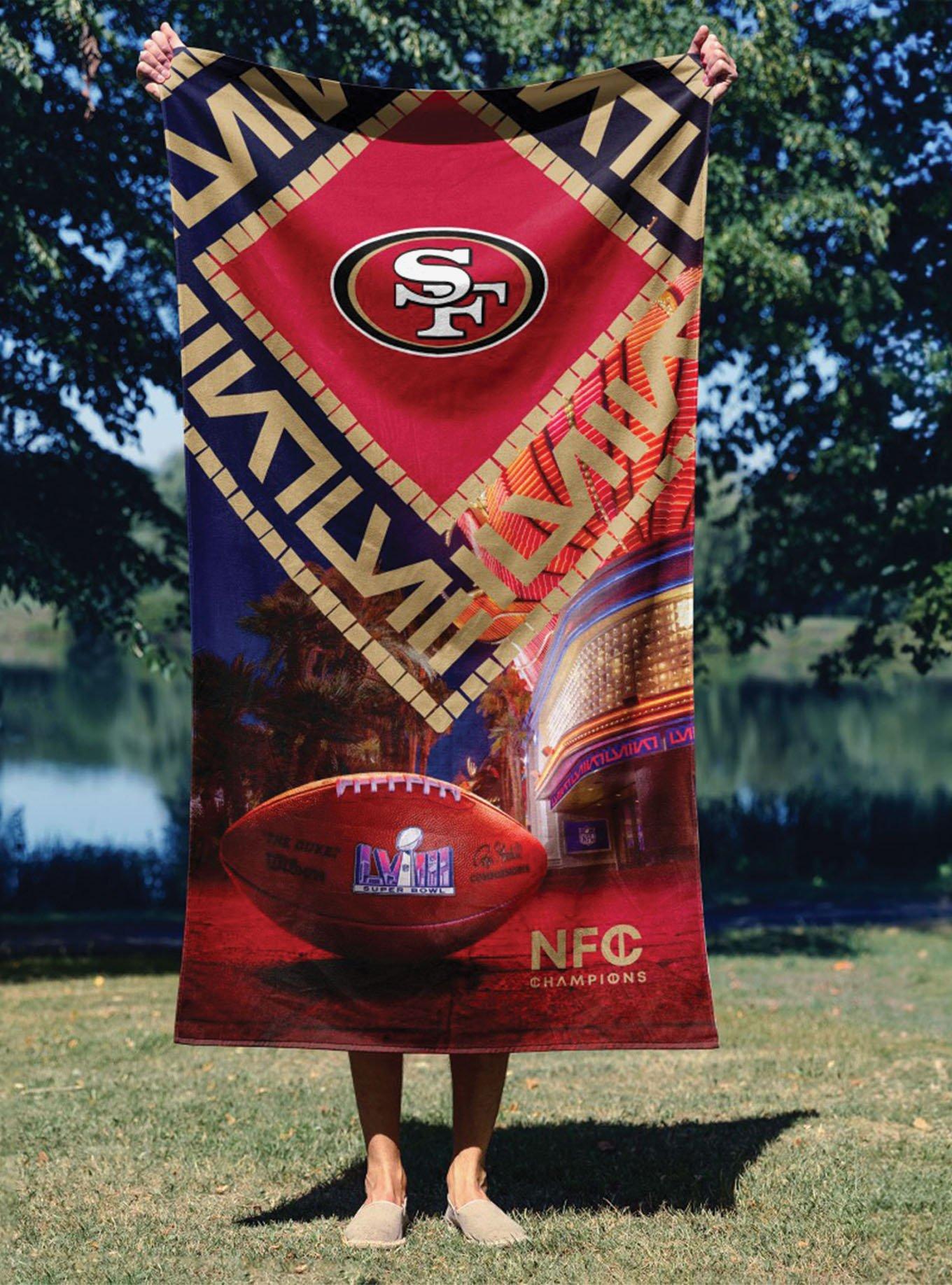 NFL 49ers SB58 Arrival Participant Printed Beach Towel, , hi-res