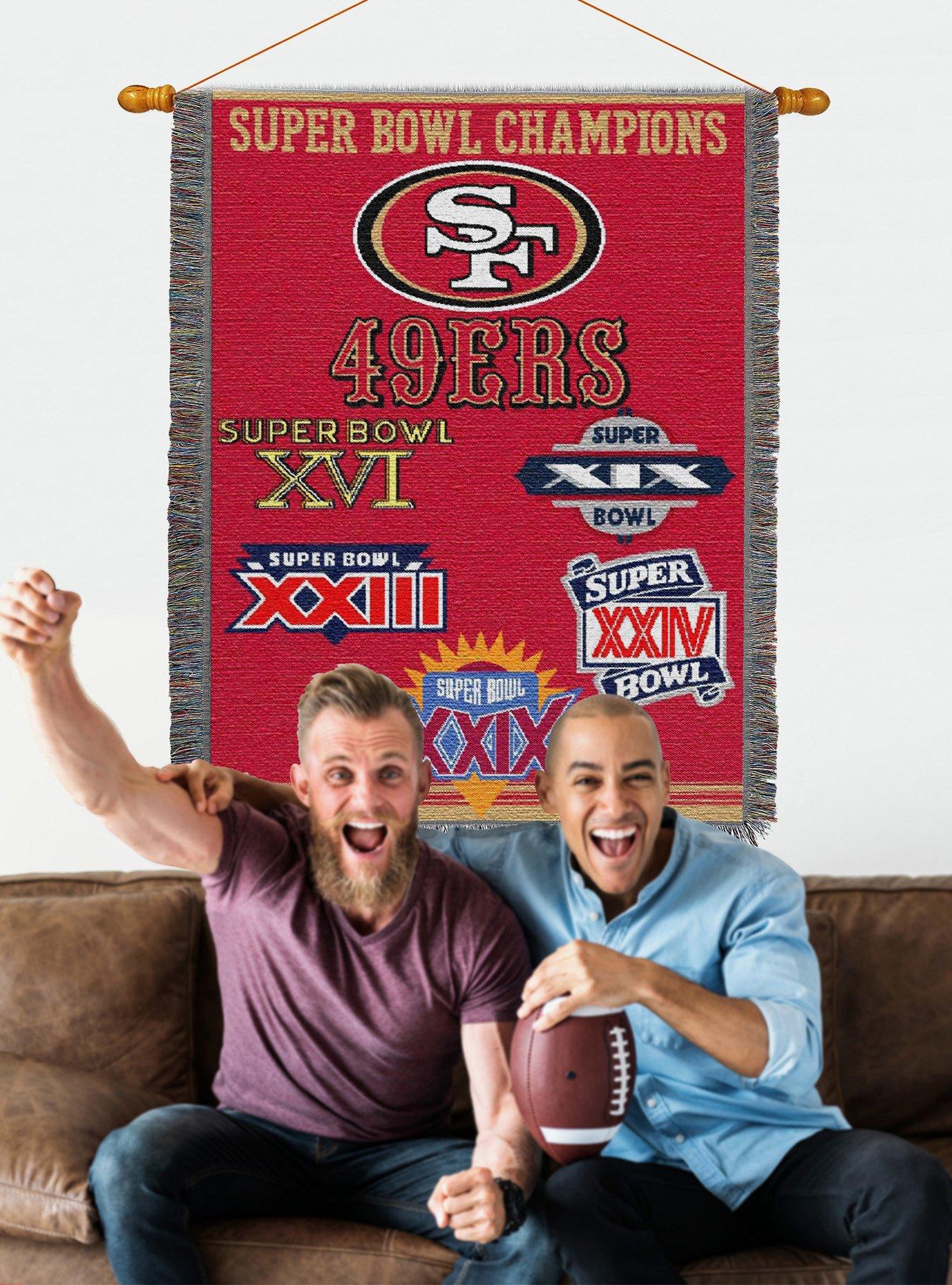 NFL 49ers Commemorative Series 5x Champs Wall Tapestry, , alternate