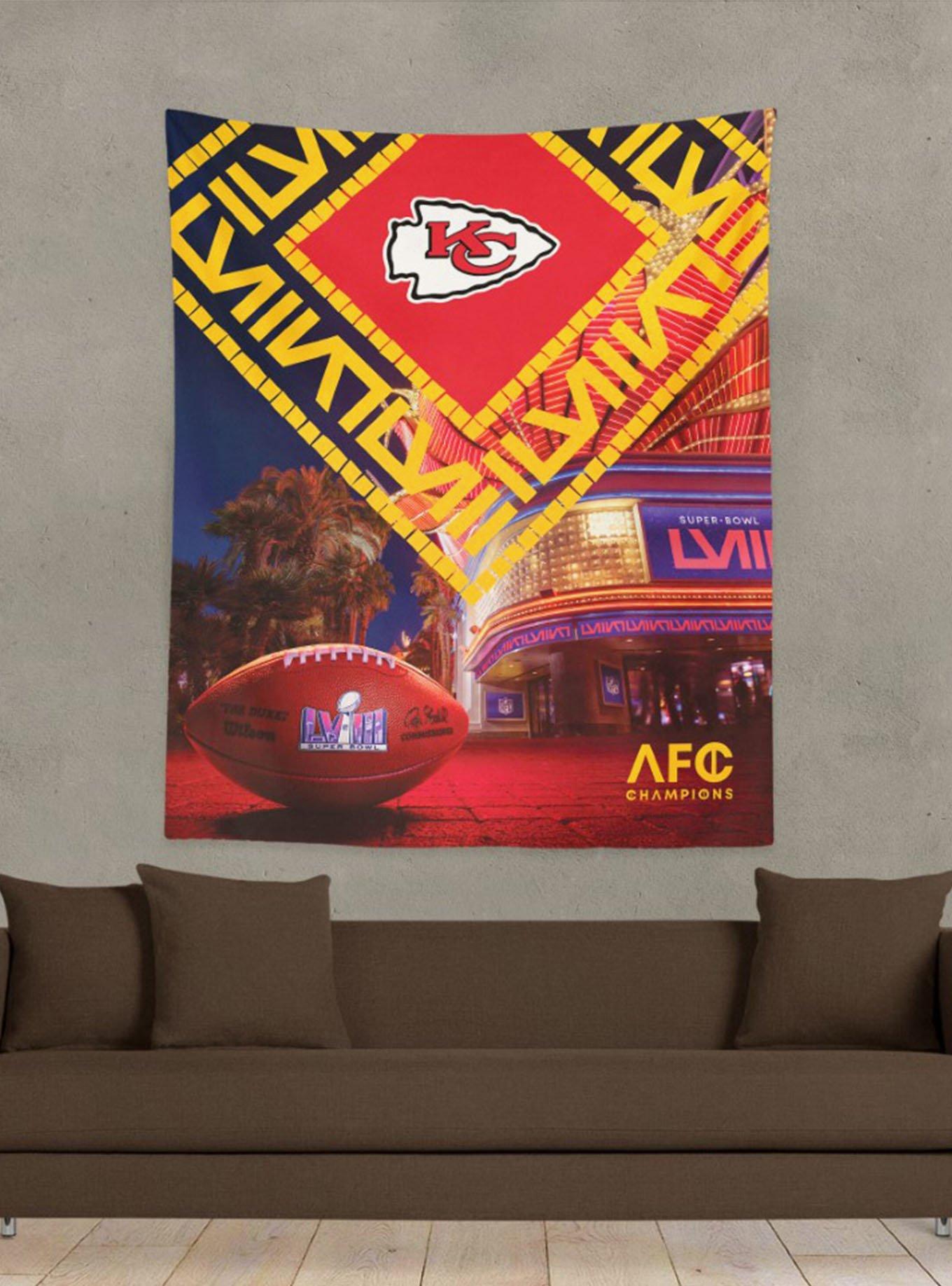 NFL Chiefs SB58 Arrival Participant Large Printed Wall Tapestry, , alternate