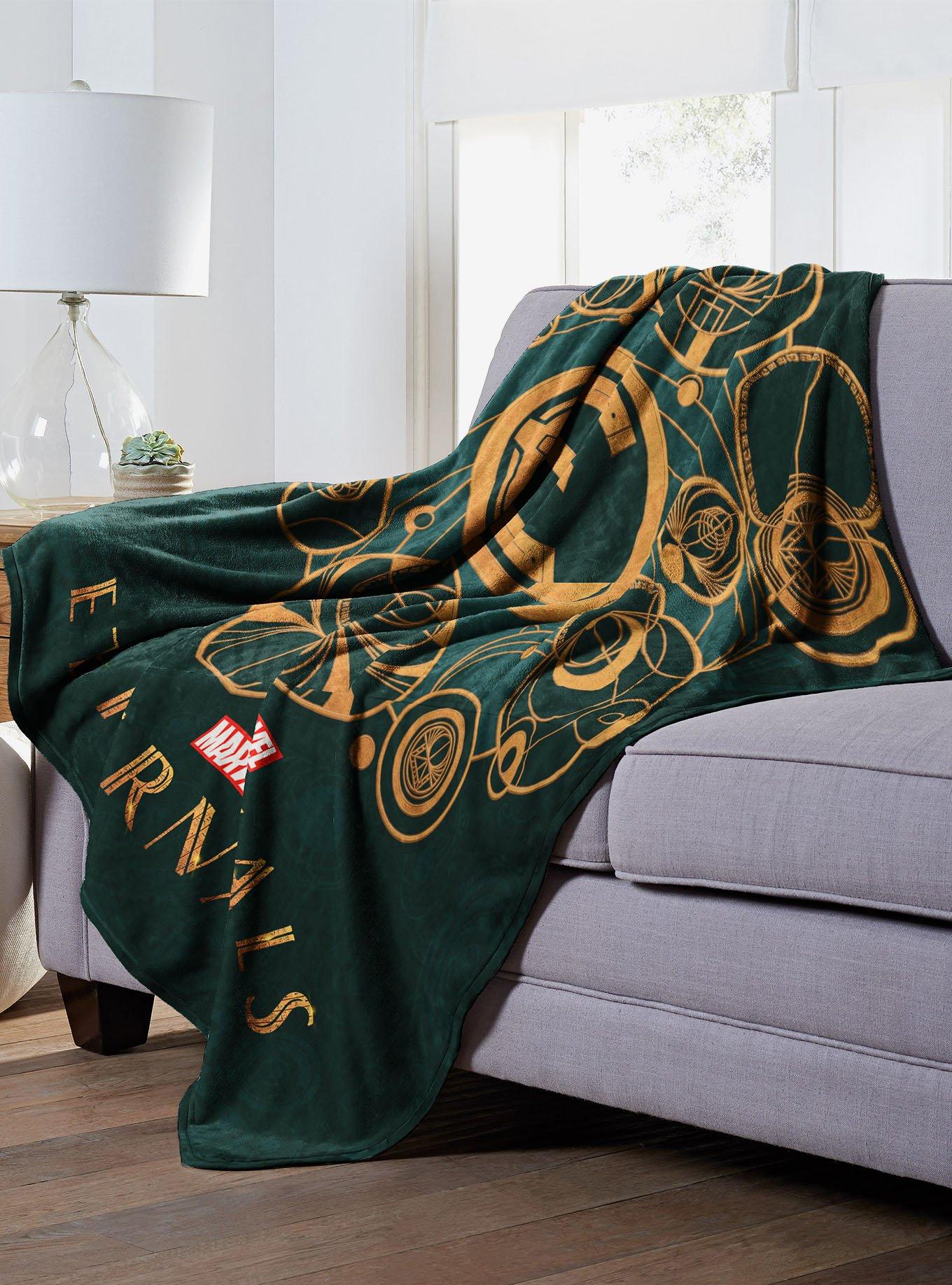 Marvel The Eternals Golden Emblem Silk Touch Throw Blanket, , alternate