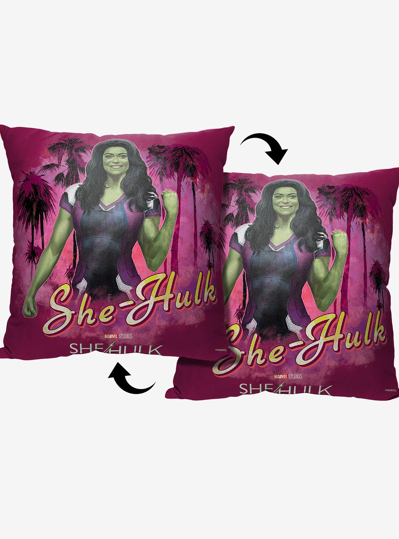 Marvel She Hulk Palm Tree Paradise Printed Throw Pillow, , alternate