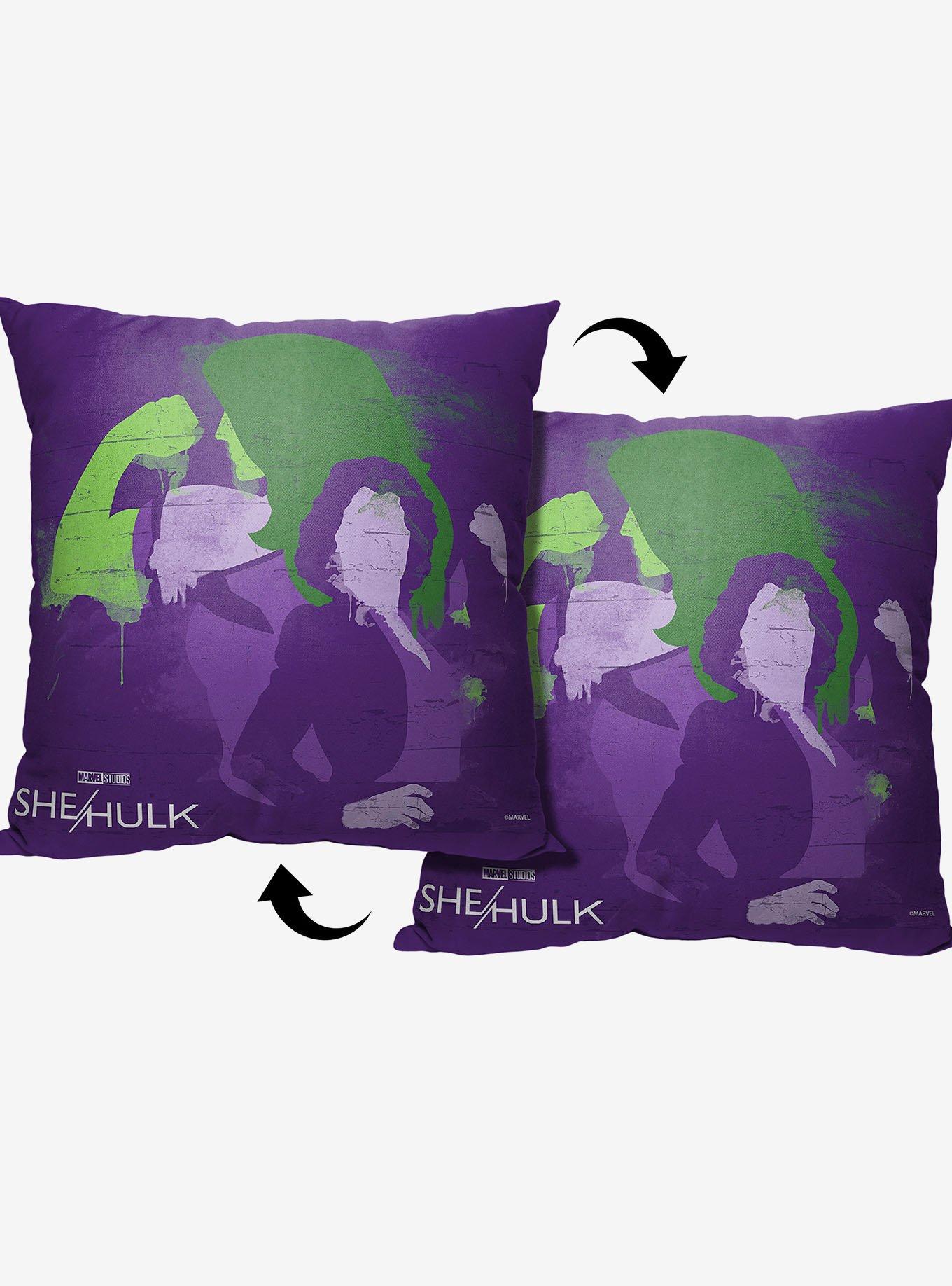 Marvel She Hulk Spray Painted Printed Throw Pillow, , alternate