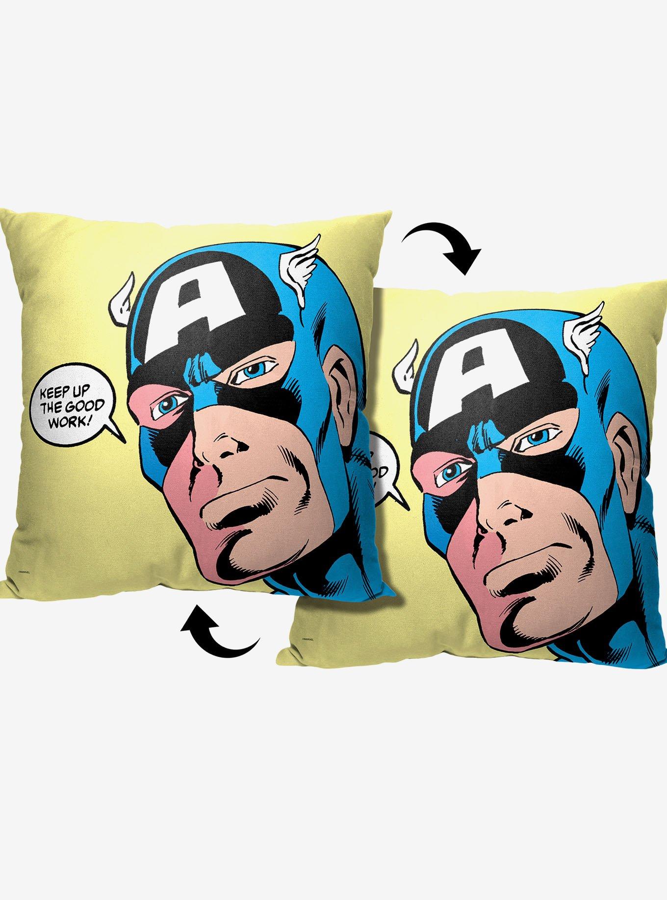 Marvel Captain America Good Work Printed Throw Pillow, , alternate