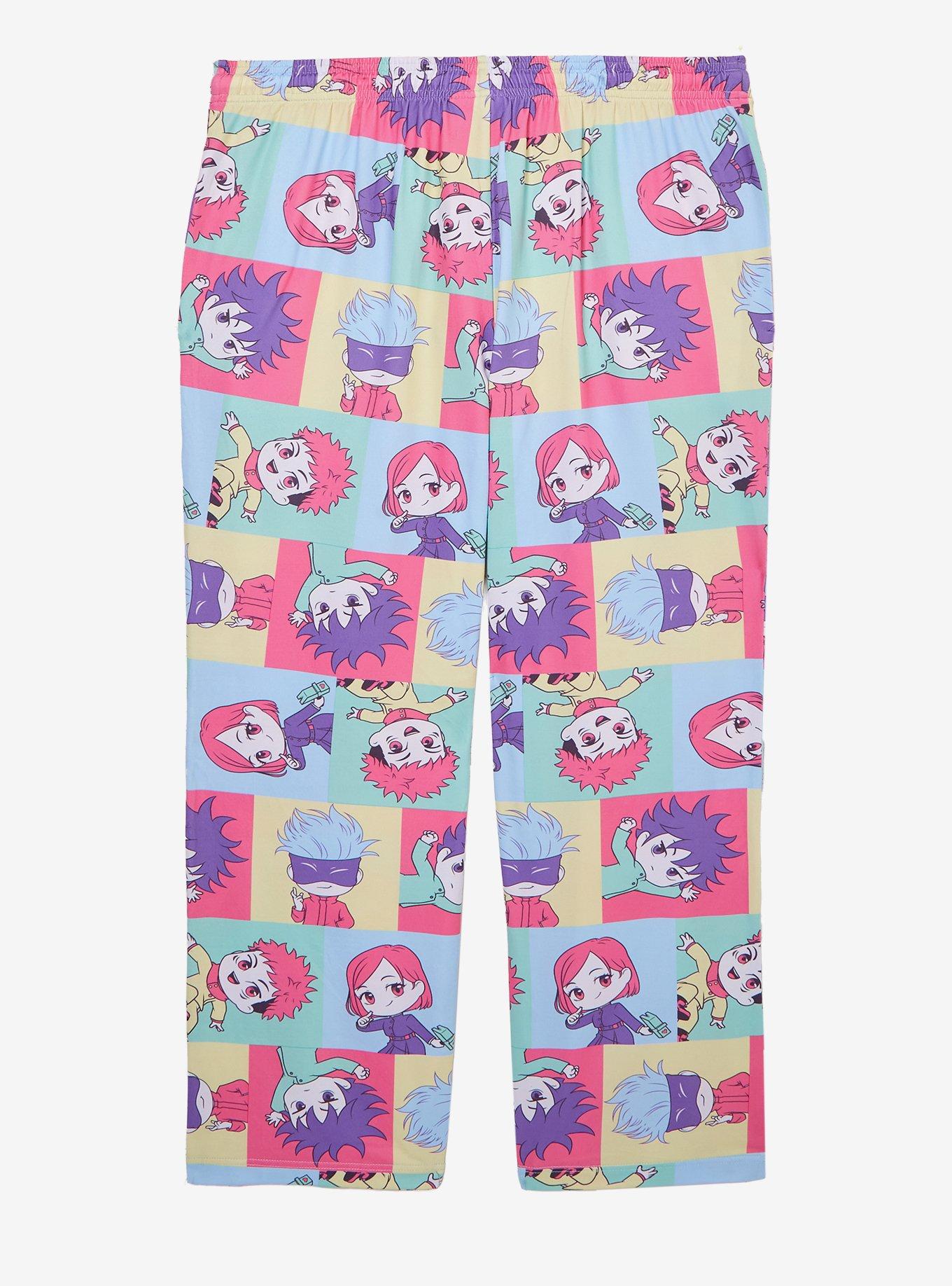 Jujutsu Kaisen Character Grid Allover Print Women's Plus Sizes Sleep Pants &mdash; BoxLunch Exclusive, MULTI, alternate
