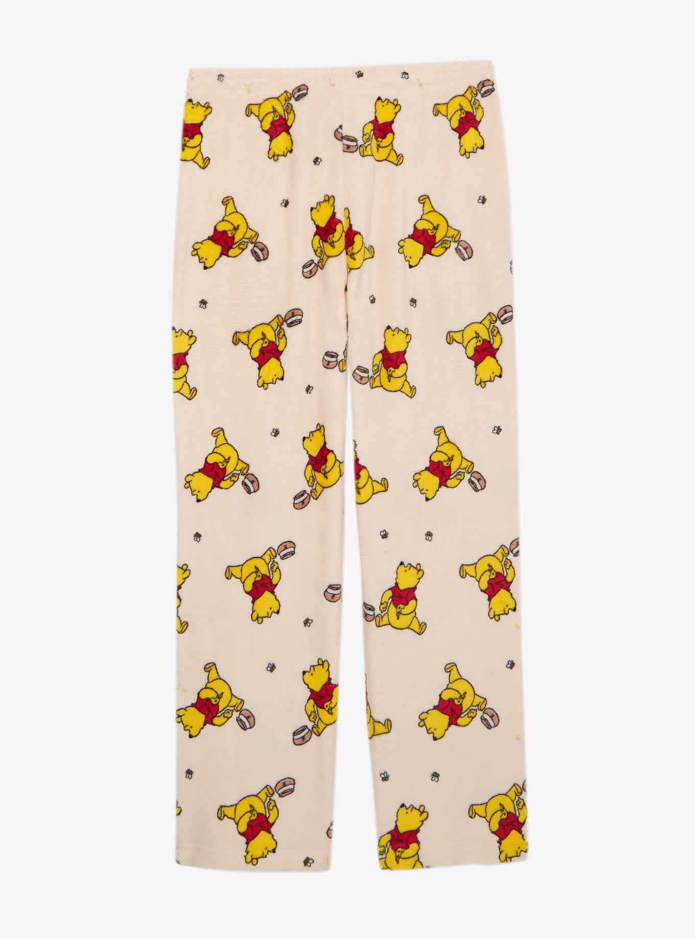 Disney Winnie the Pooh Hunny Pot Pooh Bear Allover Print Plush Sleep Pants — BoxLunch Exclusive, , hi-res