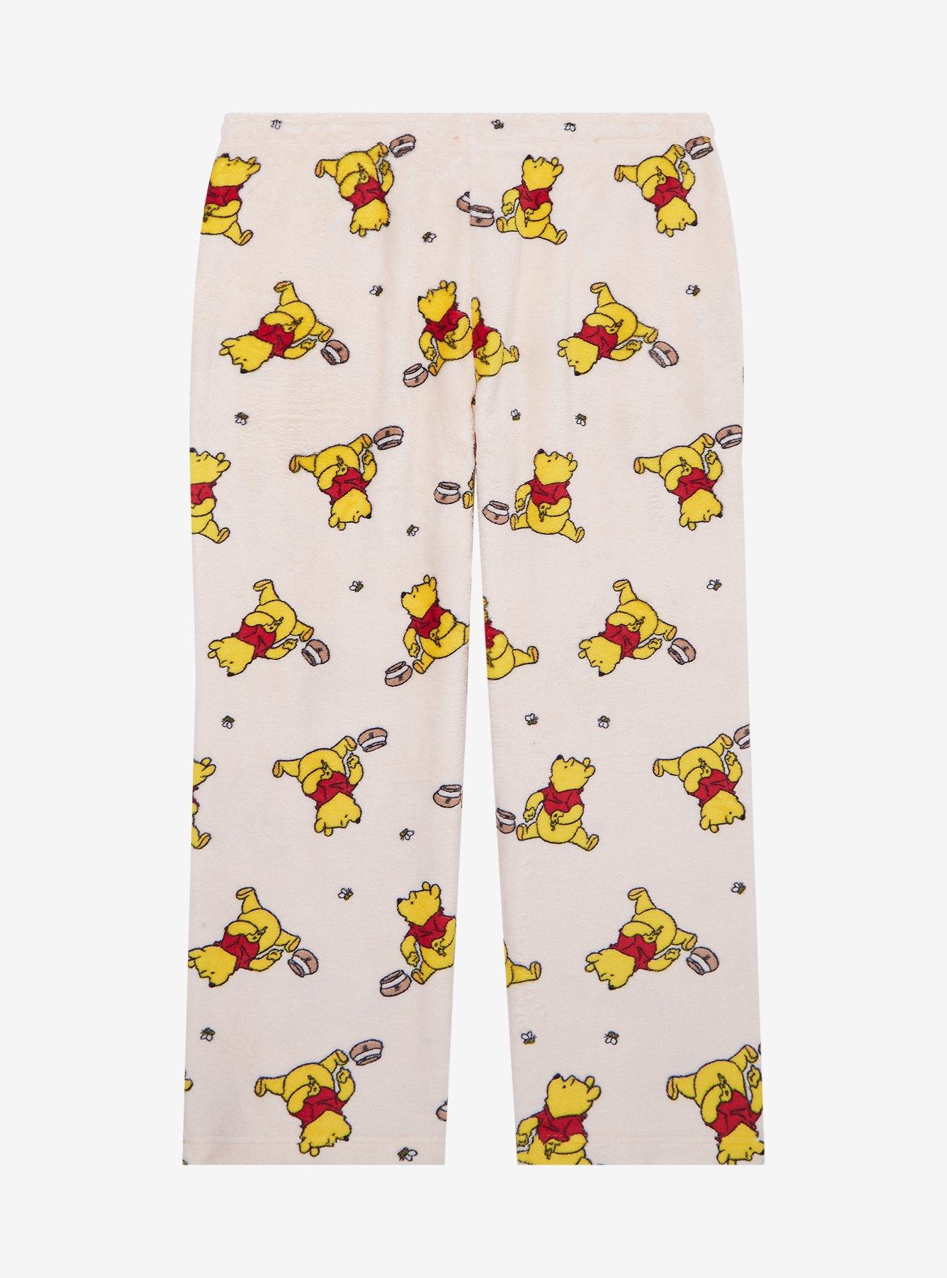 Disney Winnie the Pooh Hunny Pooh Bear Plush Allover Print Women's Plus Size Sleep Pants - BoxLunch Exclusive, , hi-res