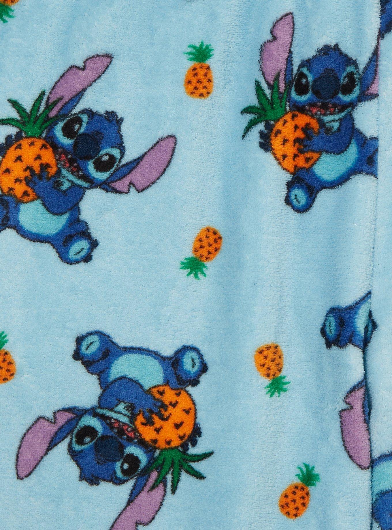 Disney Lilo & Stitch Pineapple Stitch Allover Print Plush Sleep Pants — BoxLunch Exclusive, LIGHT BLUE, alternate