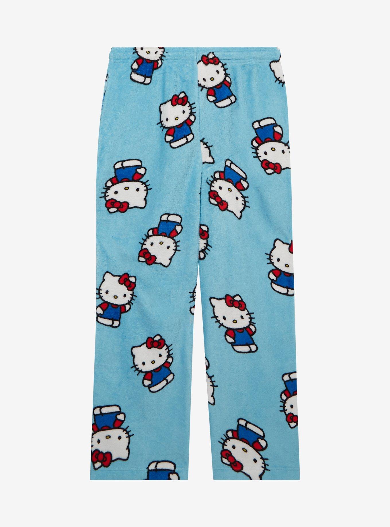 Sanrio Hello Kitty Plush Allover Print Sleep Pants — BoxLunch Exclusive, BLUE, alternate