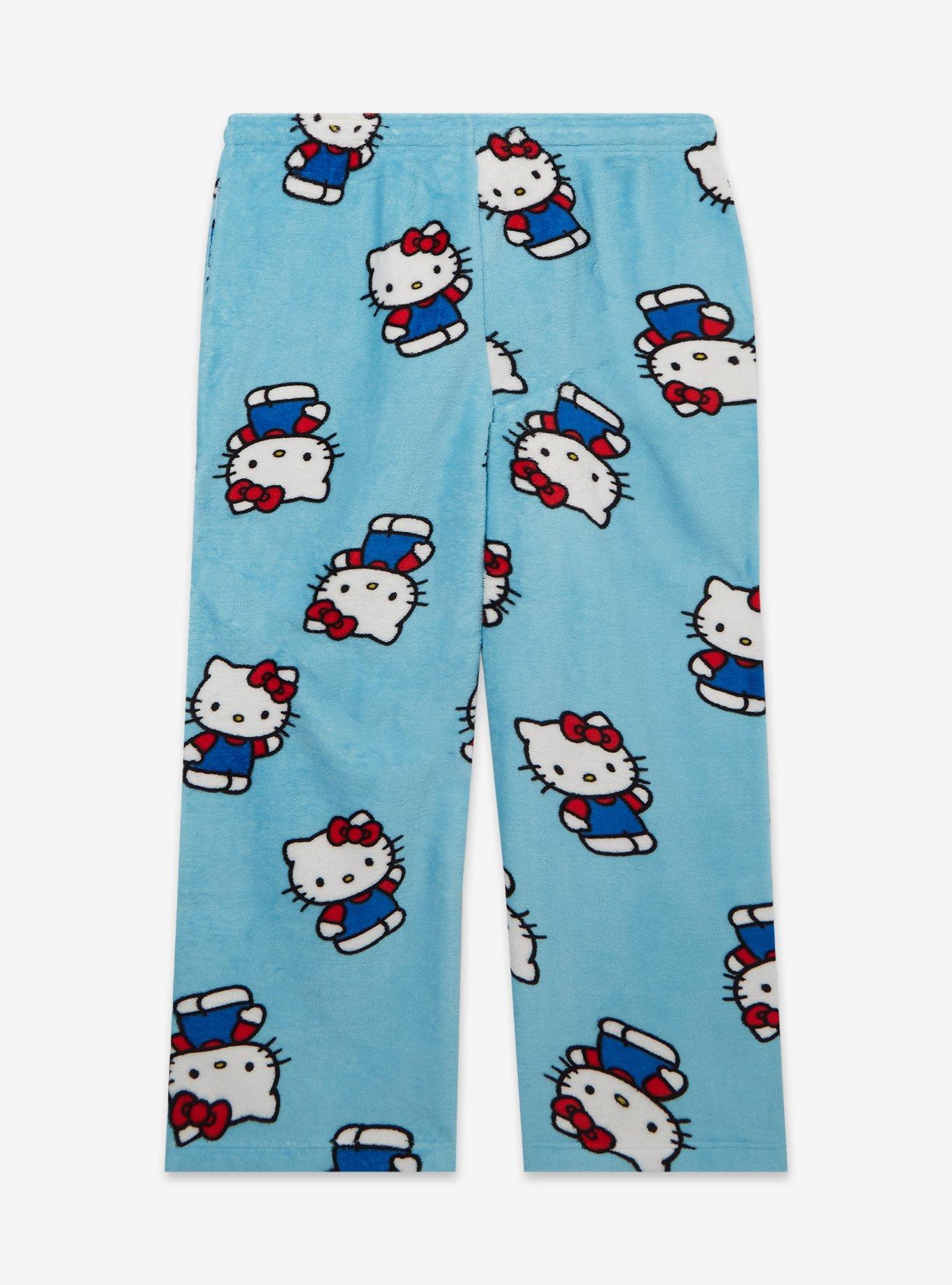 Sanrio Hello Kitty Allover Print Plush Women's Plush Size Sleep Pants - BoxLunch Exclusive, BLUE, alternate