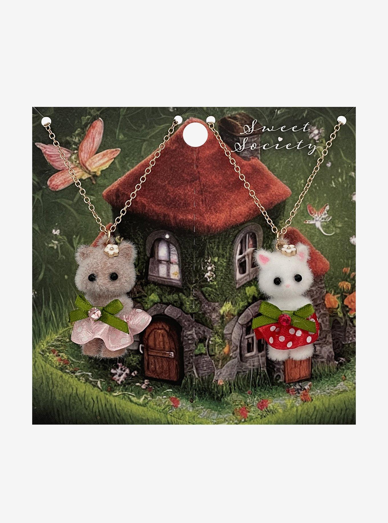 Sweet Society Cottagecore Kitties Best Friend Necklace Set, , alternate