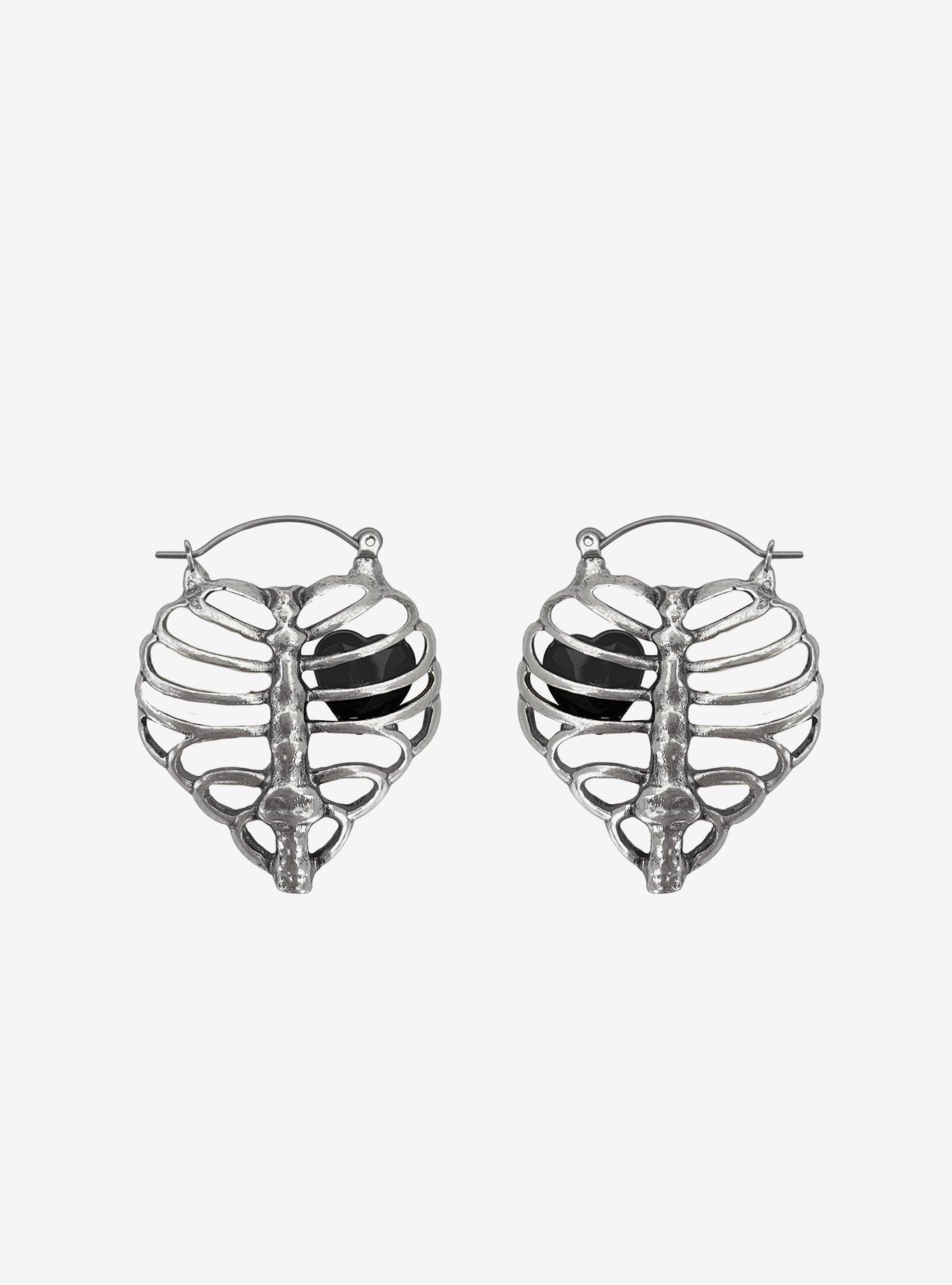 Social Collision Skeleton Rib Cage Drop Earrings