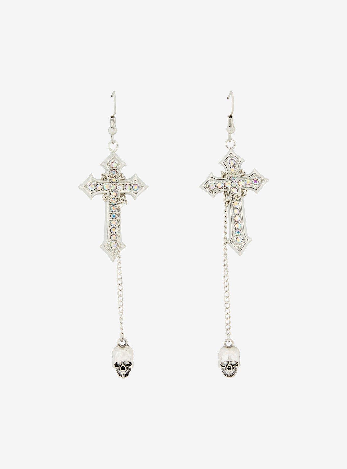 Social Collision Skull Gothic Cross Earrings