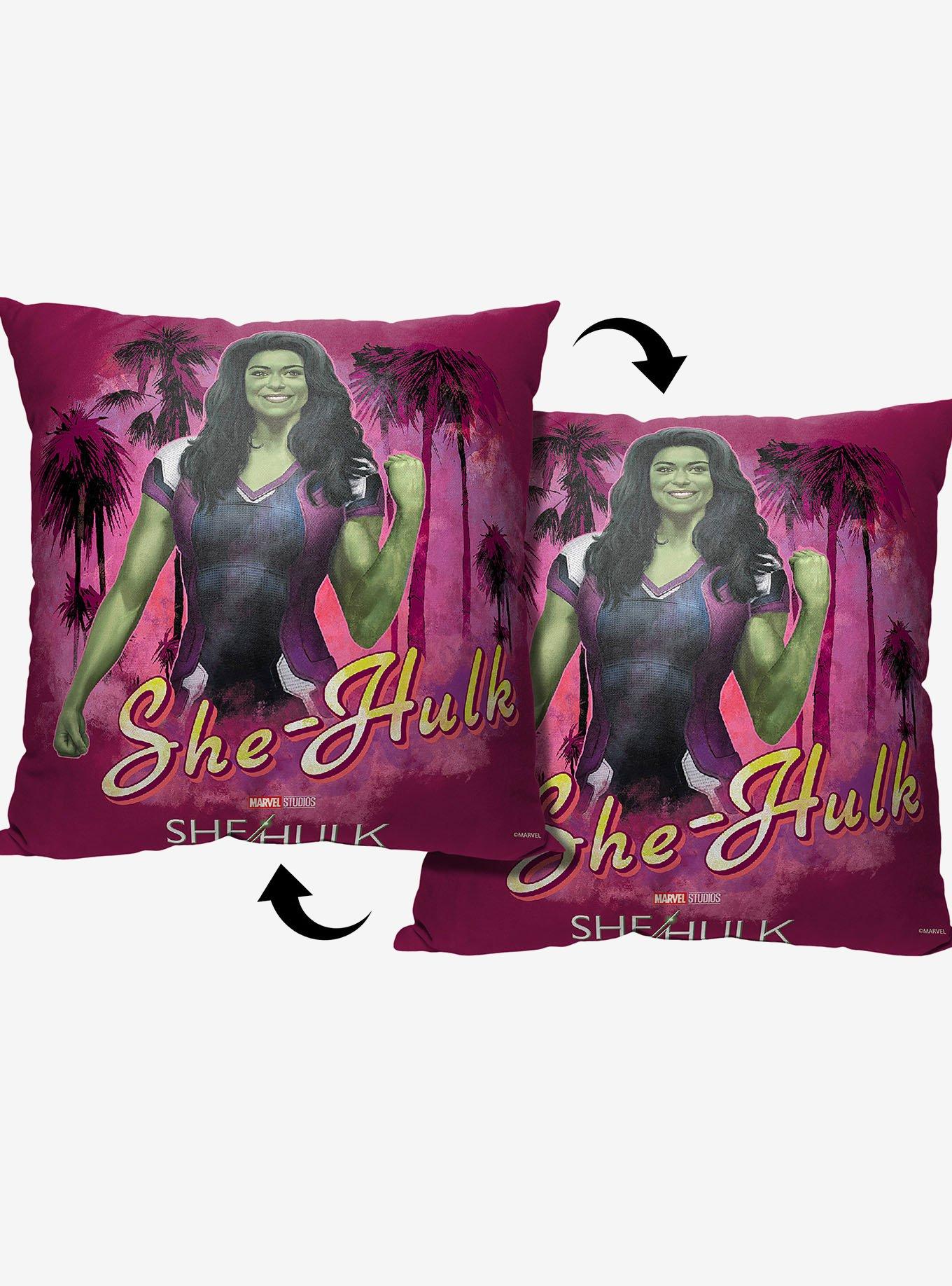 Marvel She Hulk Palm Tree Paradise Printed Throw Pillow, , hi-res