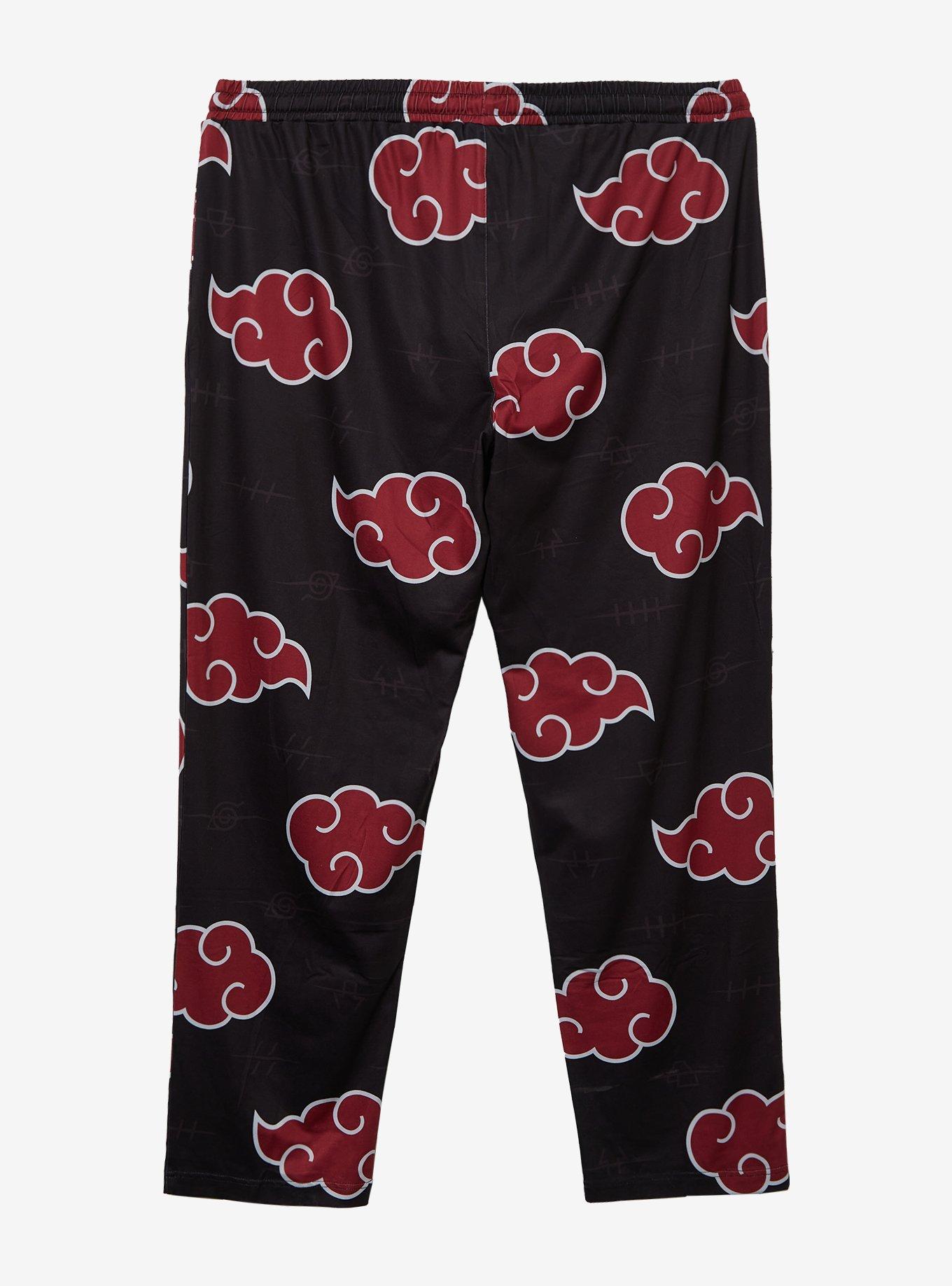 Naruto Shippuden Akatsuki Cloud Allover Print Women's Plus Size Sleep Pants, , hi-res