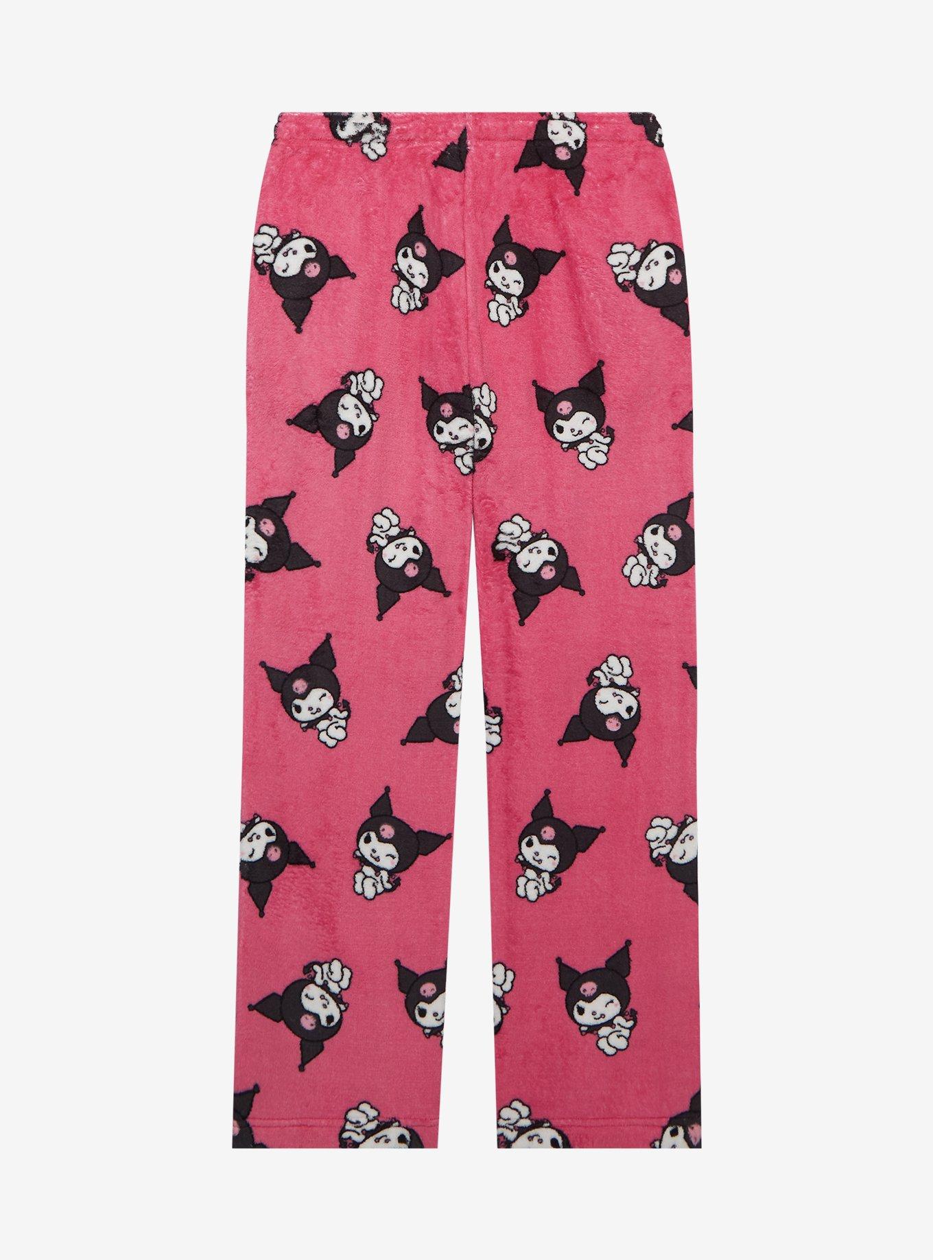 Sanrio Kuromi Plush Allover Print Sleep Pants — BoxLunch Exclusive, HOT PINK, alternate