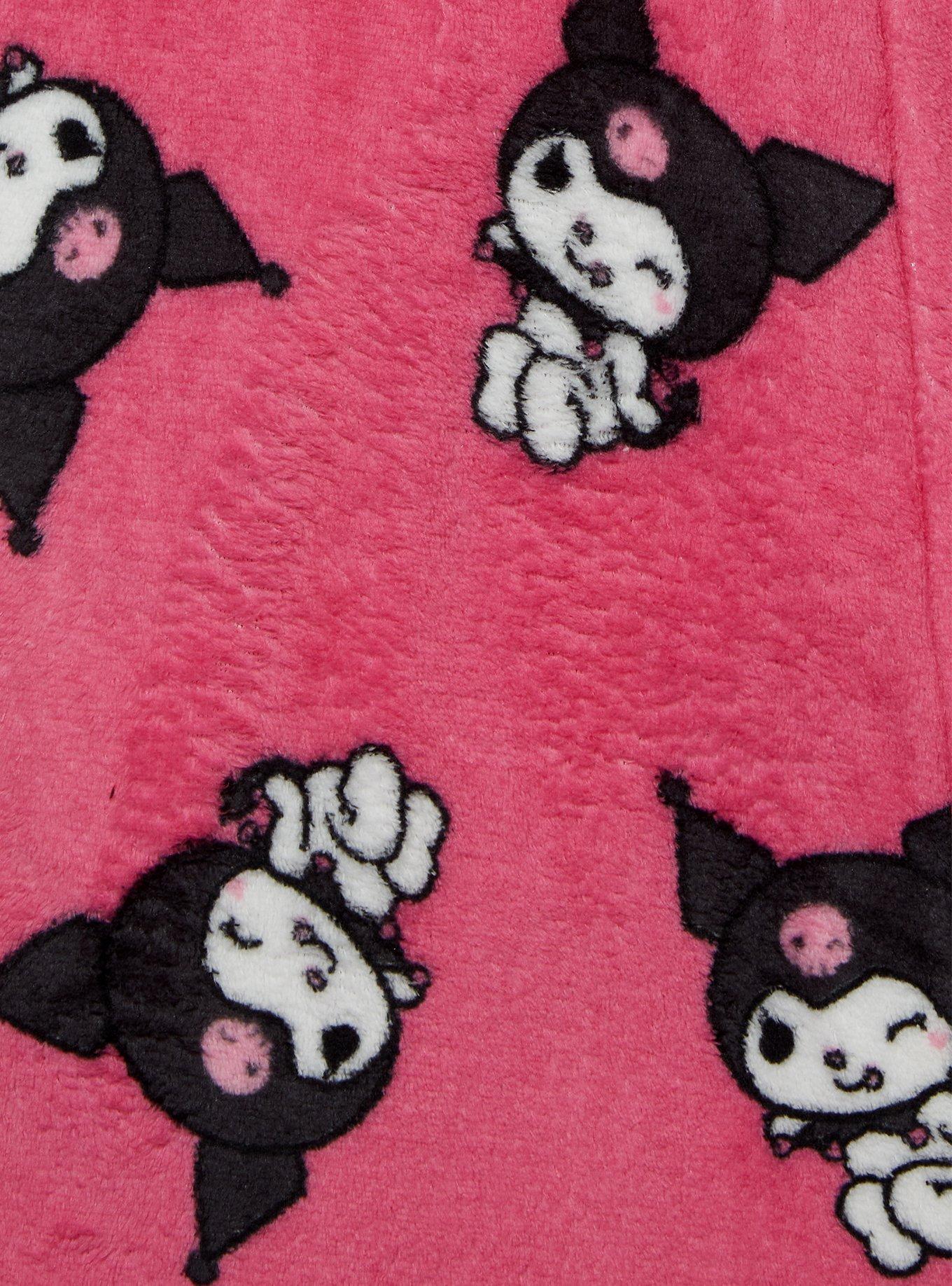 Sanrio Kuromi Allover Print Women's Plus Size Plush Sleep Pants — BoxLunch Exclusive, HOT PINK, alternate