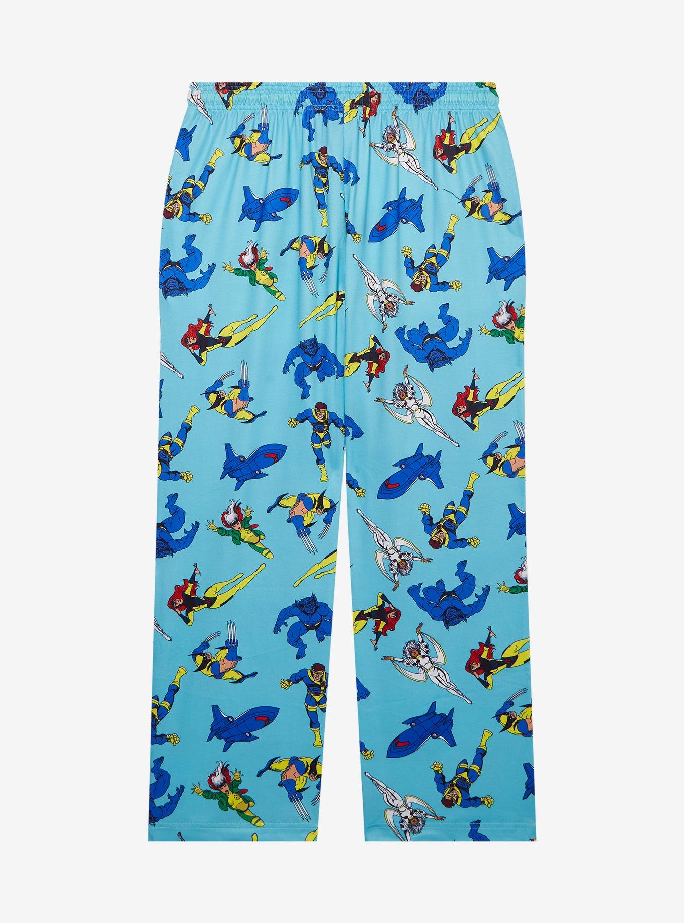 Marvel X-Men '97 Allover Print Women's Plus Size Sleep Pants — BoxLunch Exclusive, BLUE, alternate